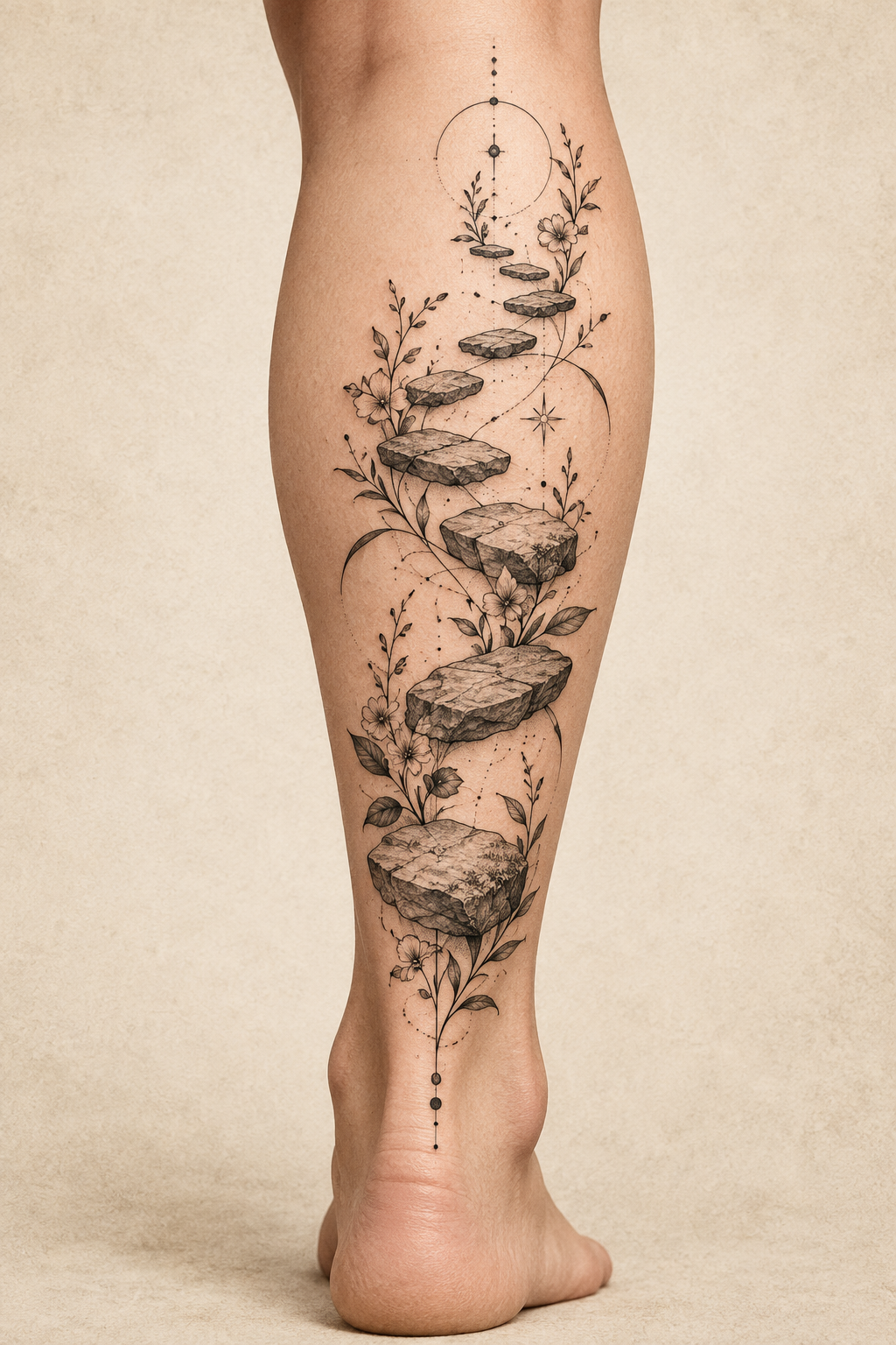 Stepping-Stone Calf Path meaningful tattoo ideas for women concept