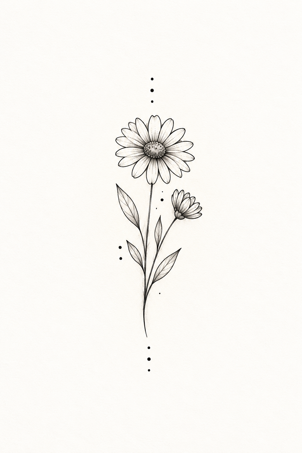 Small flower sprig on the ankle minimalist flower tattoo idea