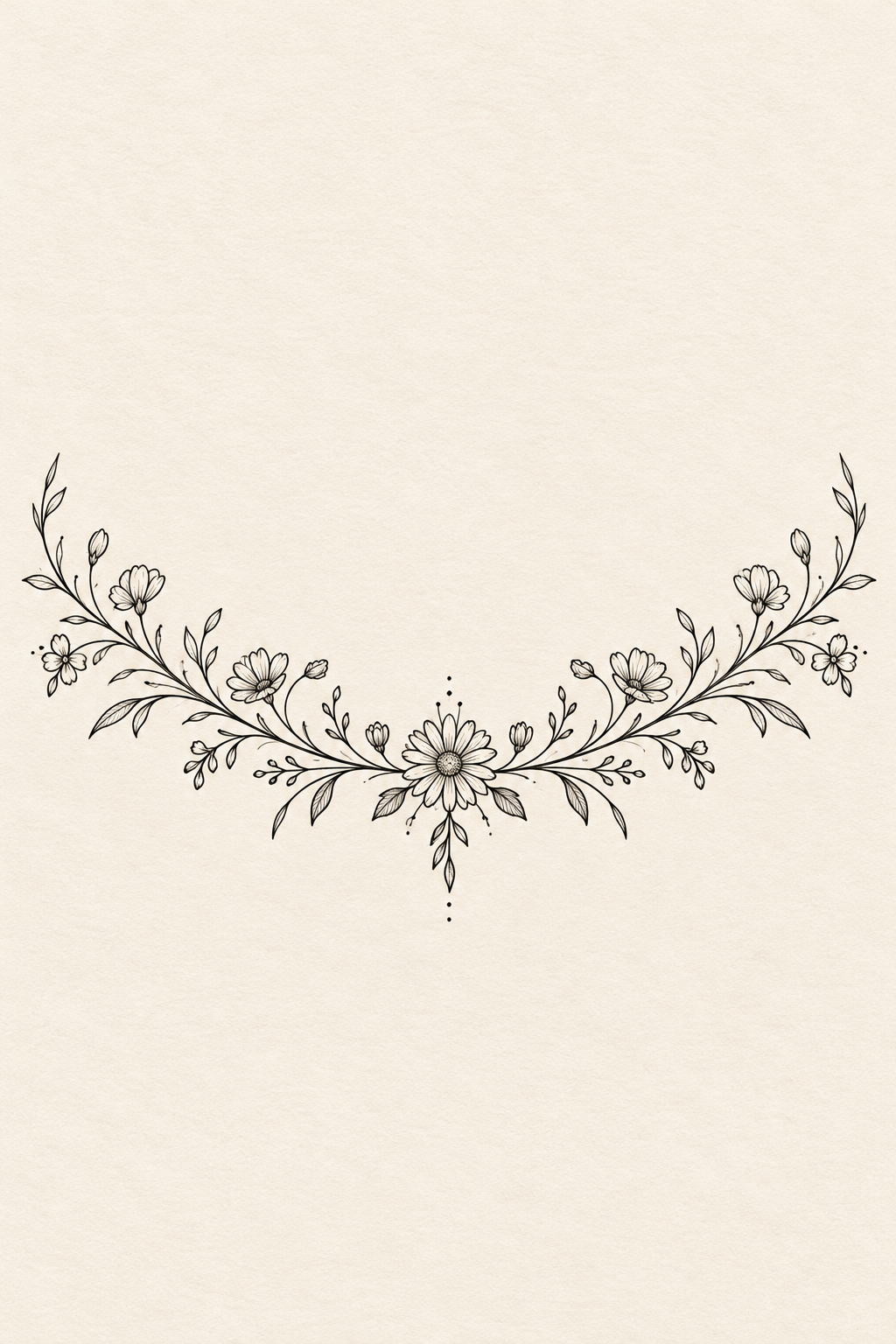 Floral vine across the lower back minimalist flower tattoo idea