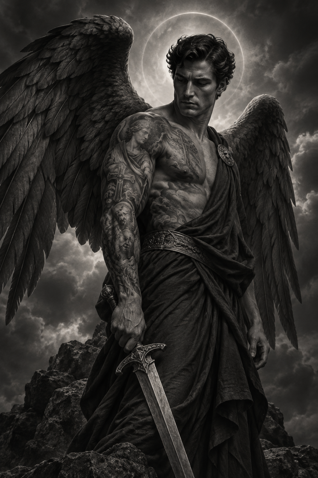 Archangel Michael tattoo concept 6