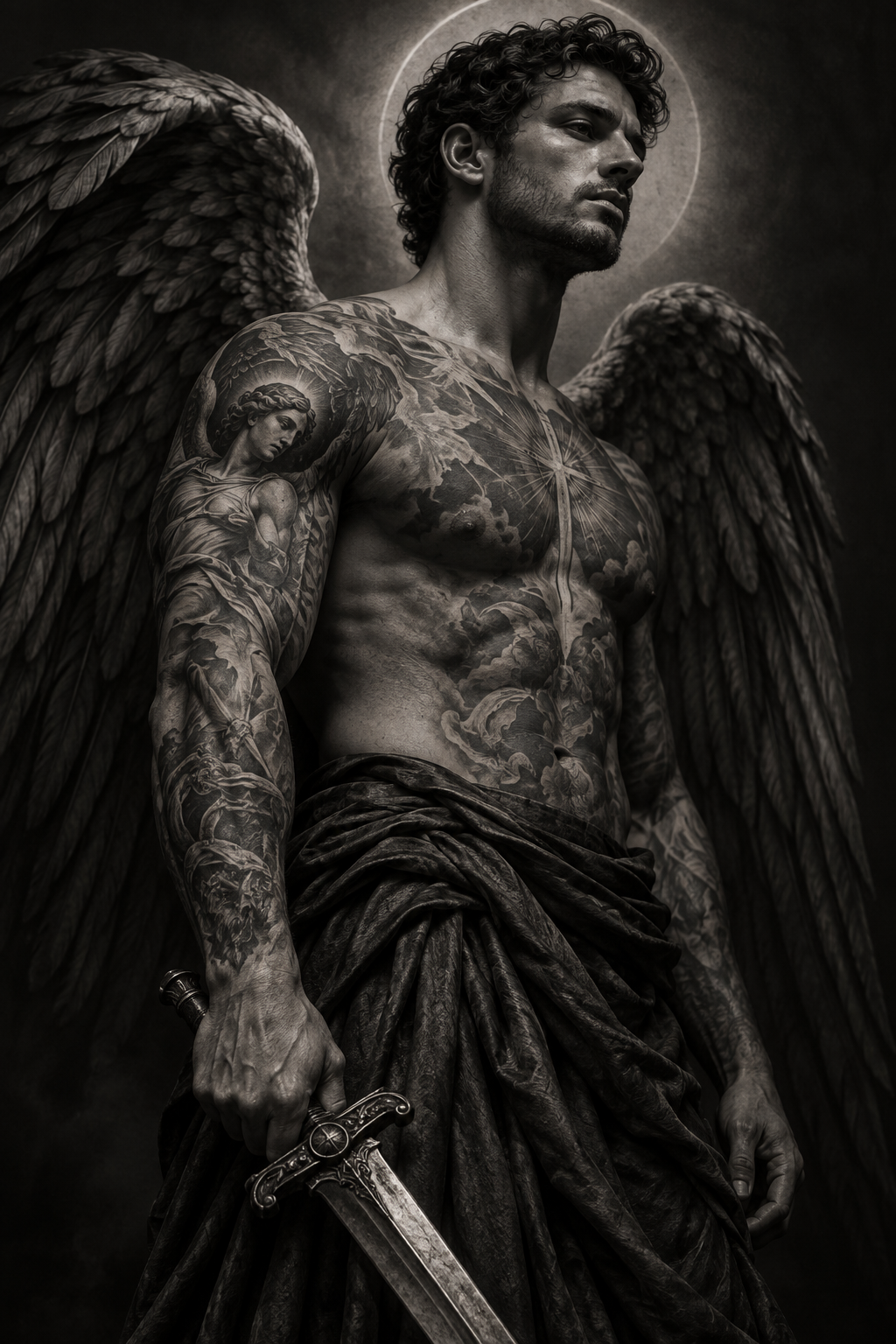 Archangel Michael tattoo concept 11
