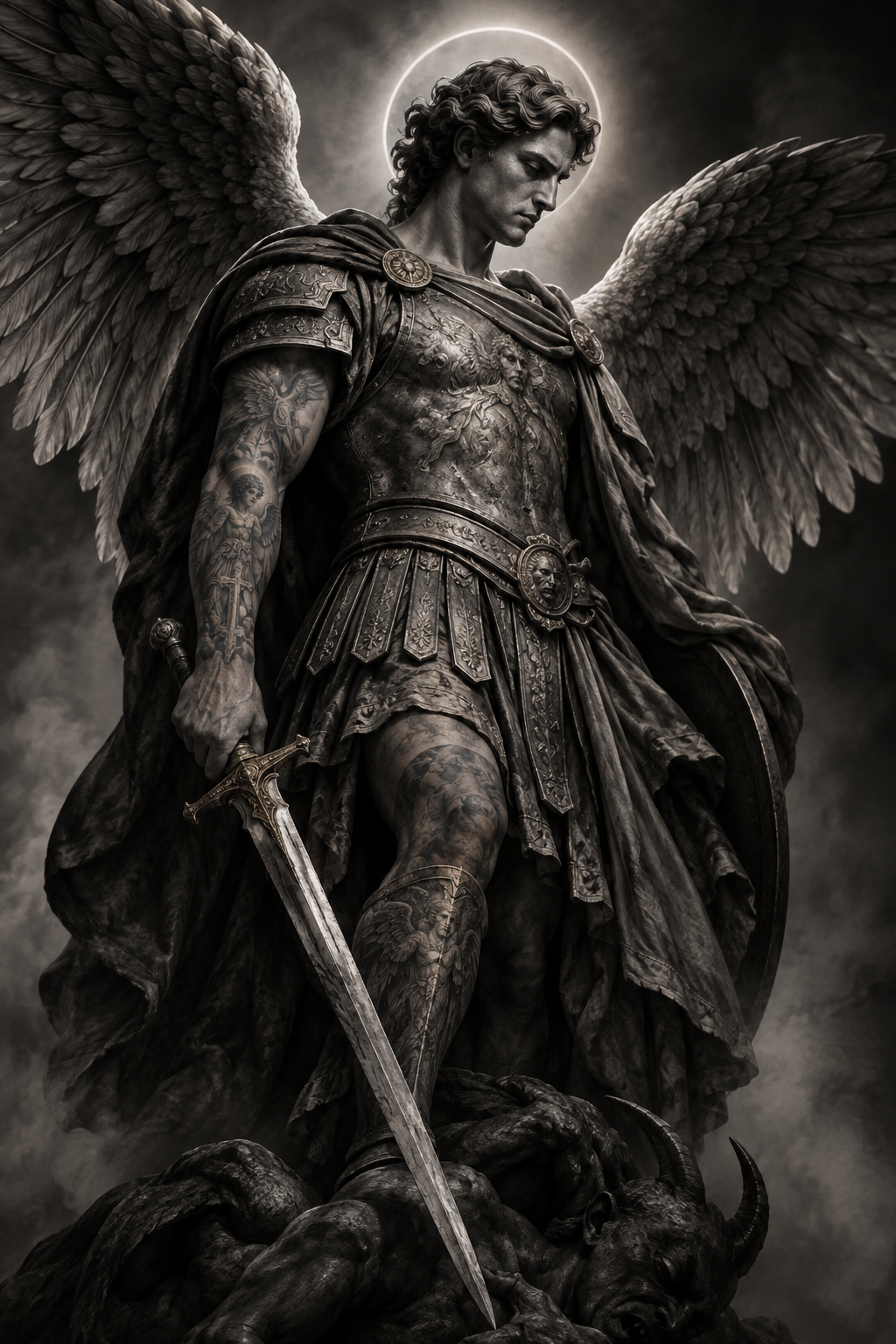 Archangel Michael tattoo concept 16
