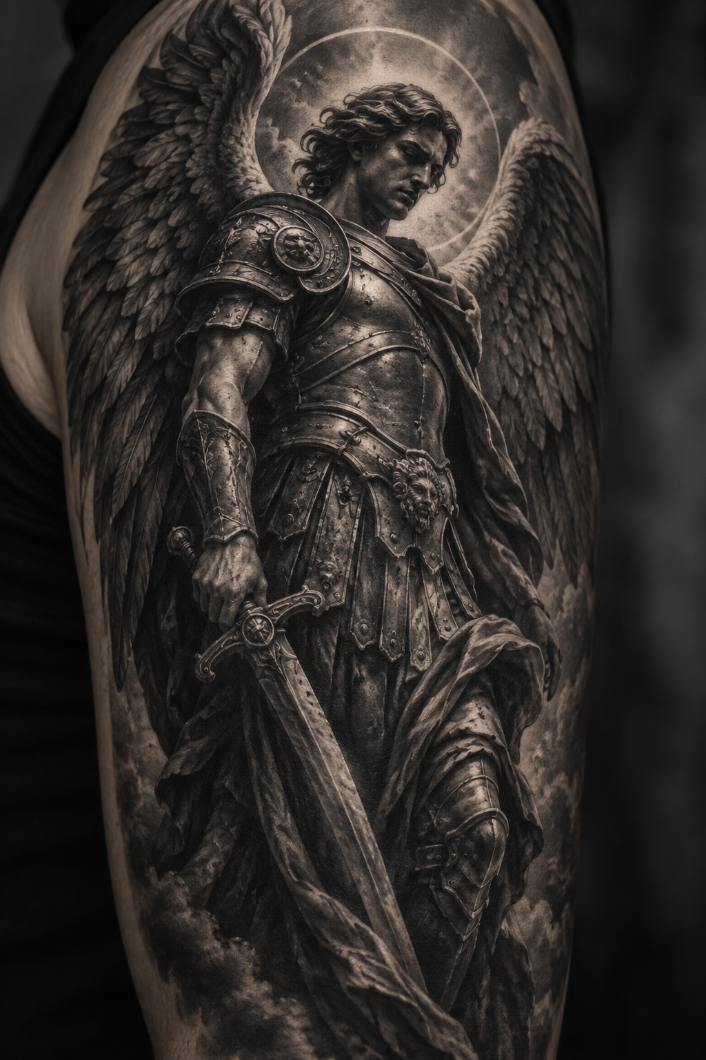 Archangel Michael tattoo concept 17
