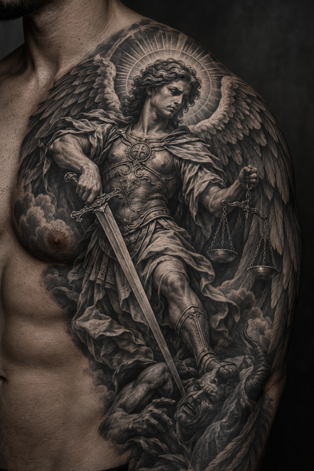 Archangel Michael tattoo concept 20