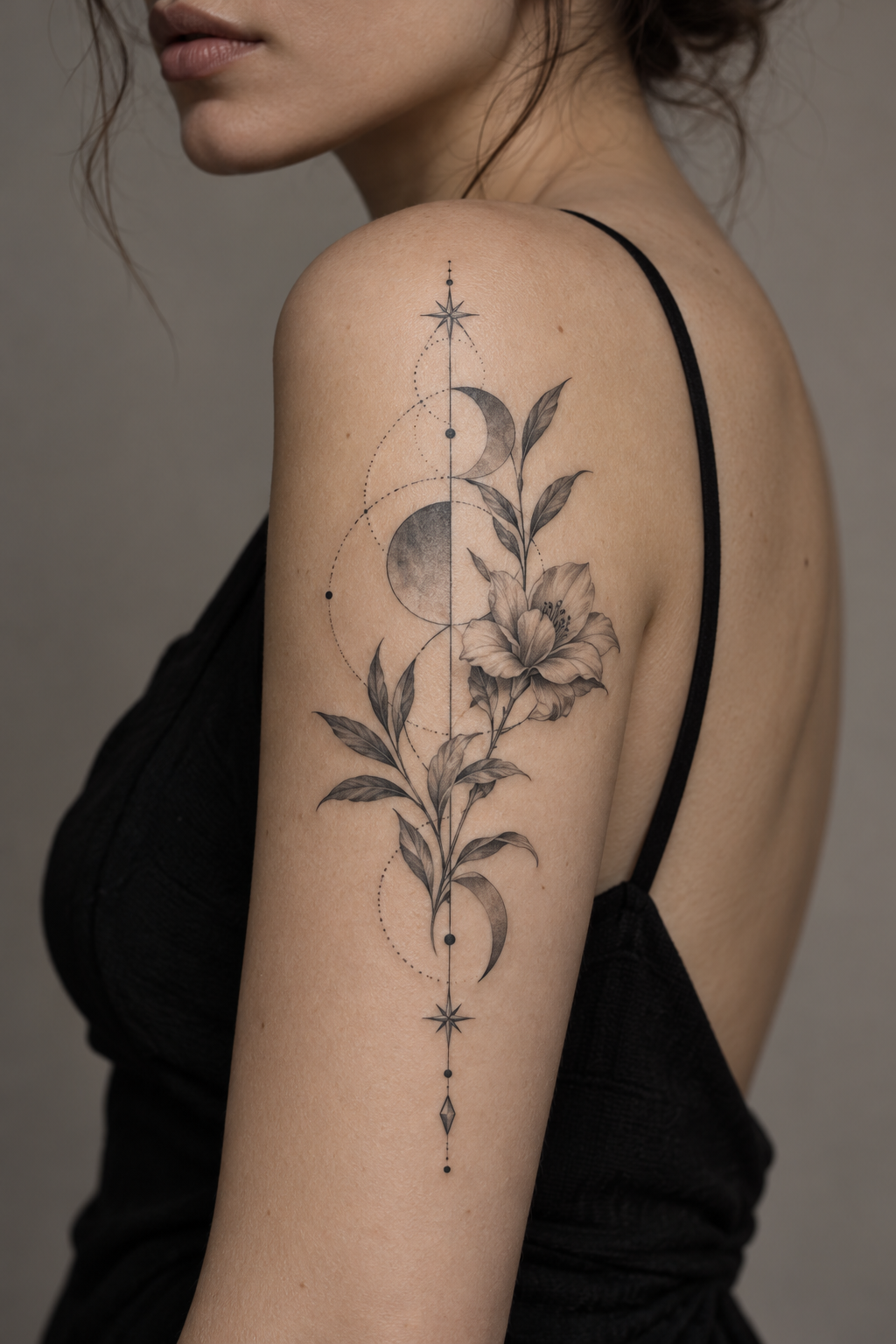 Tiny Botanical Sprig minimalist tattoo for women idea