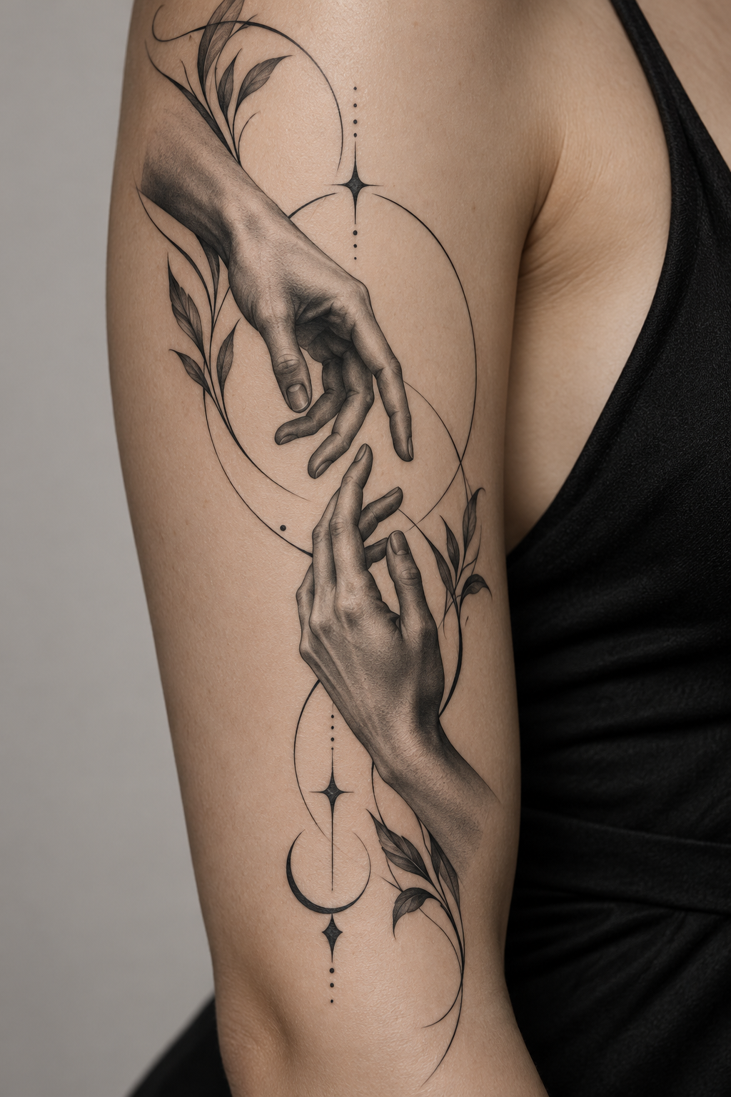 Small Abstract Face minimalist tattoo for women idea