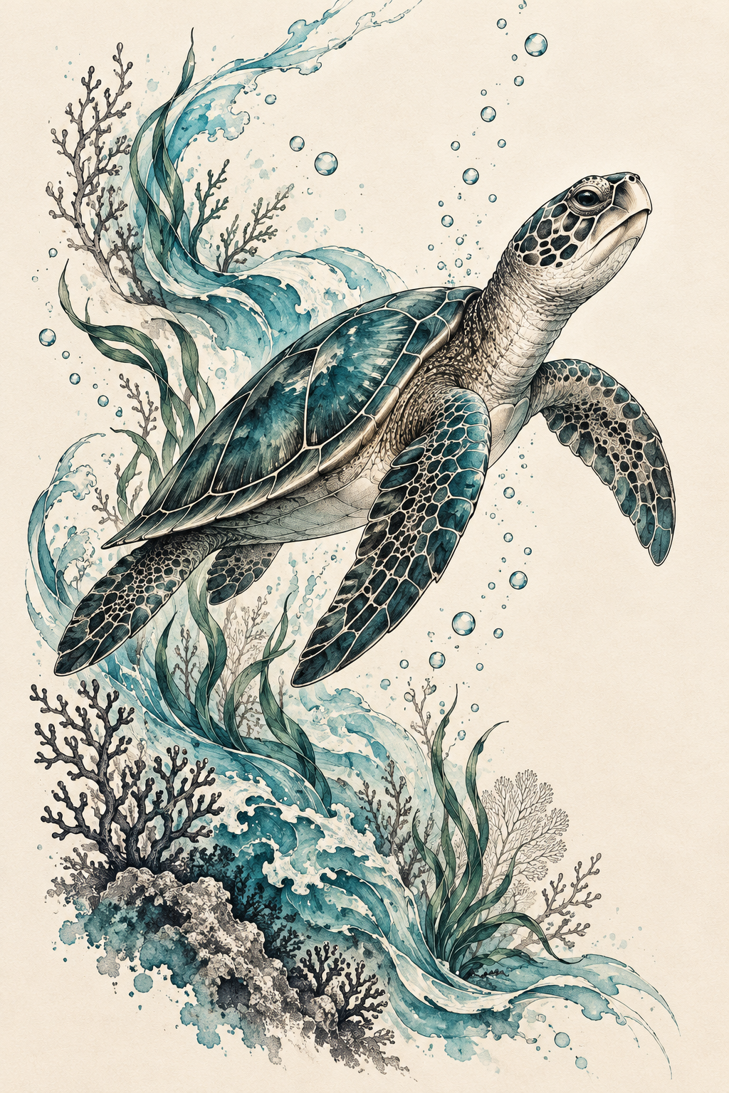 Sea turtle tattoo ideas: minimalist forearm sea turtle design