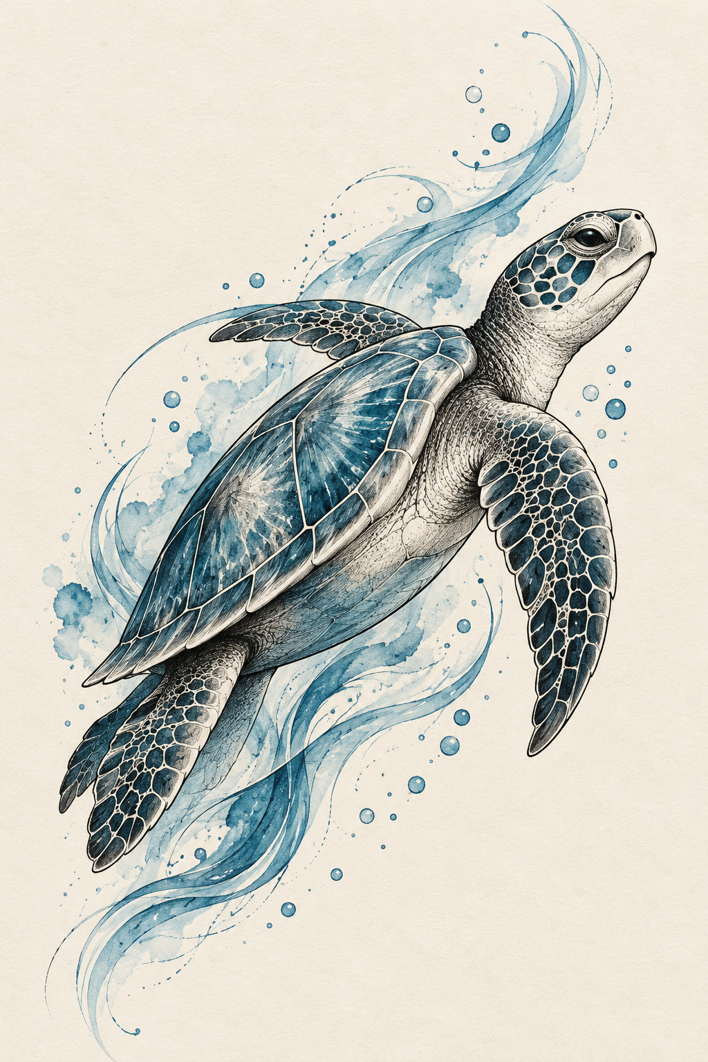Sea turtle tattoo ideas: linework sea turtle sea turtle design