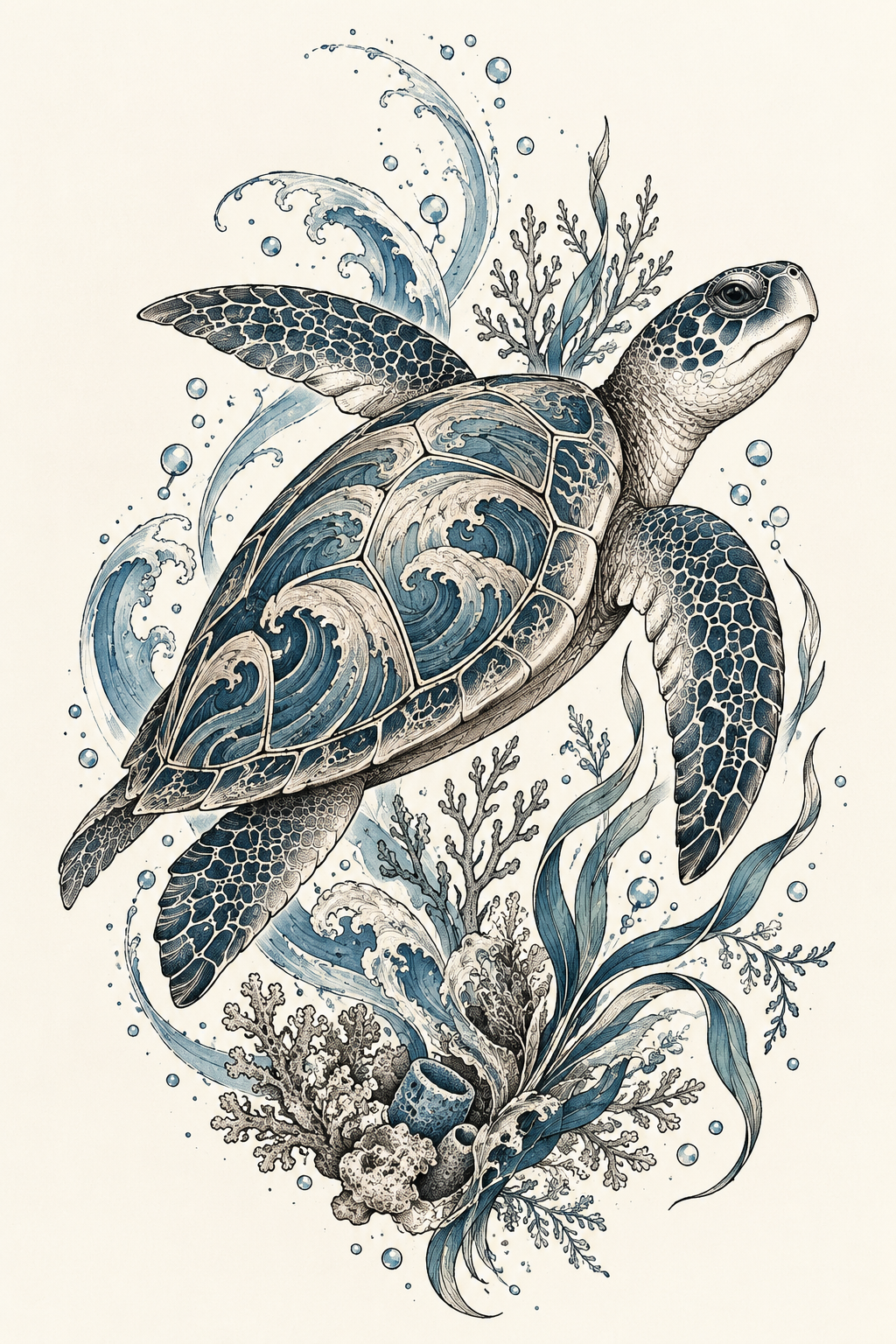 Sea turtle tattoo ideas: sea turtle shell detail sea turtle design