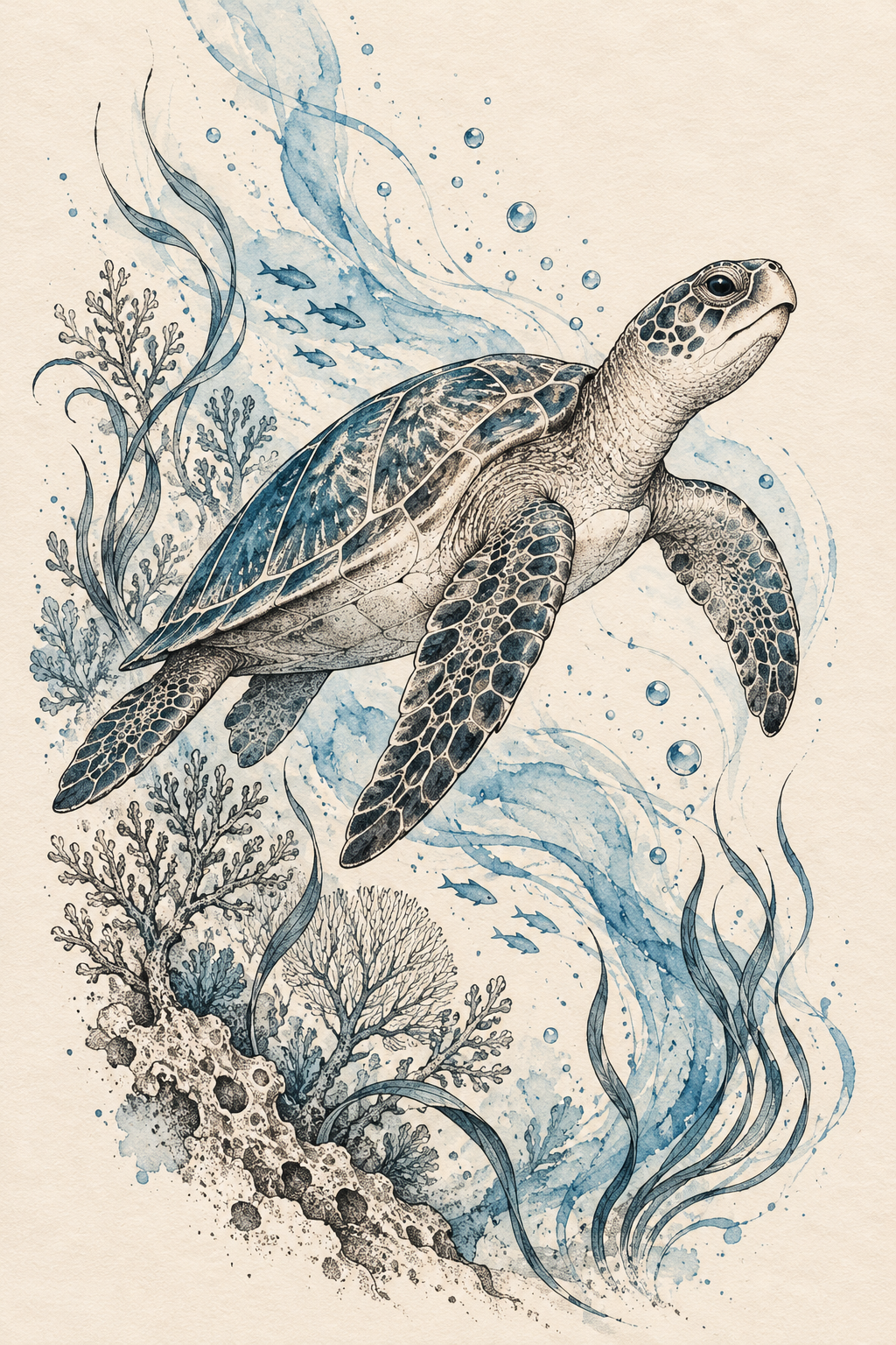 Sea turtle tattoo ideas: blackwork sea turtle sea turtle design