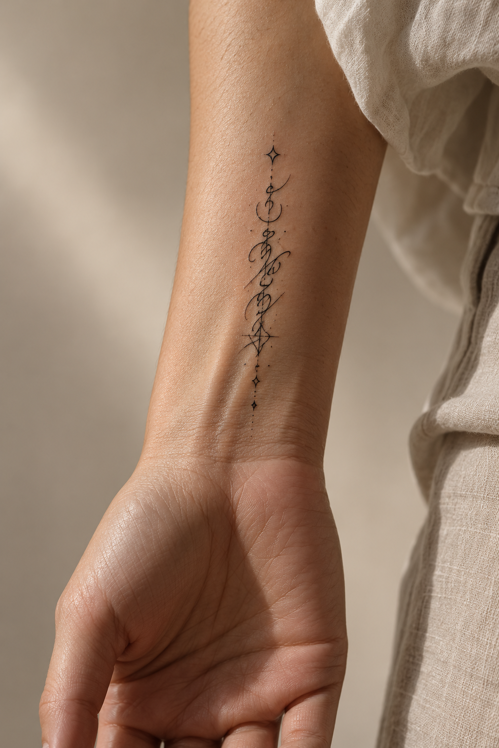 small script on the wrist scripture tattoo ideas concept