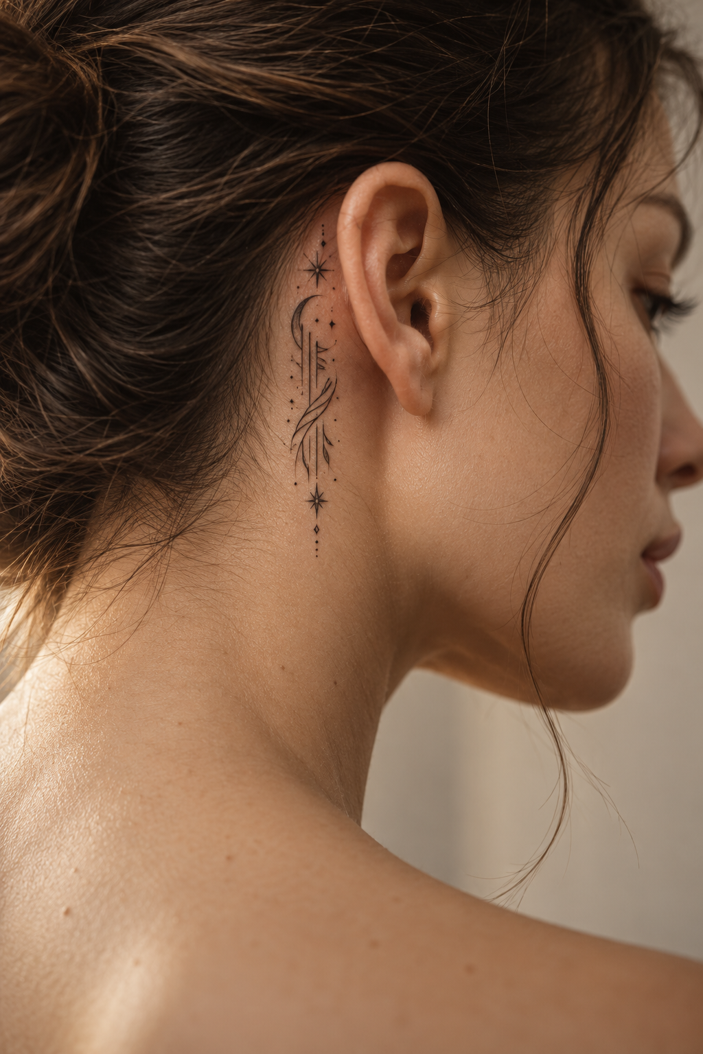 small verse behind the ear scripture tattoo ideas concept