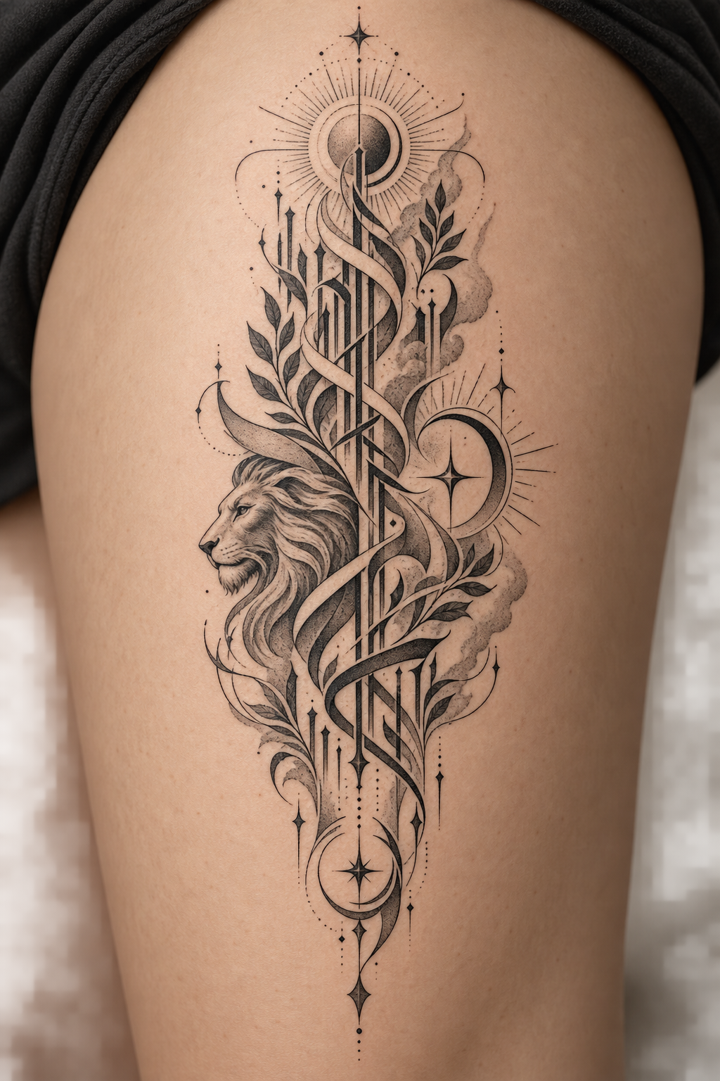 philippians 4:13 on the thigh scripture tattoo ideas concept