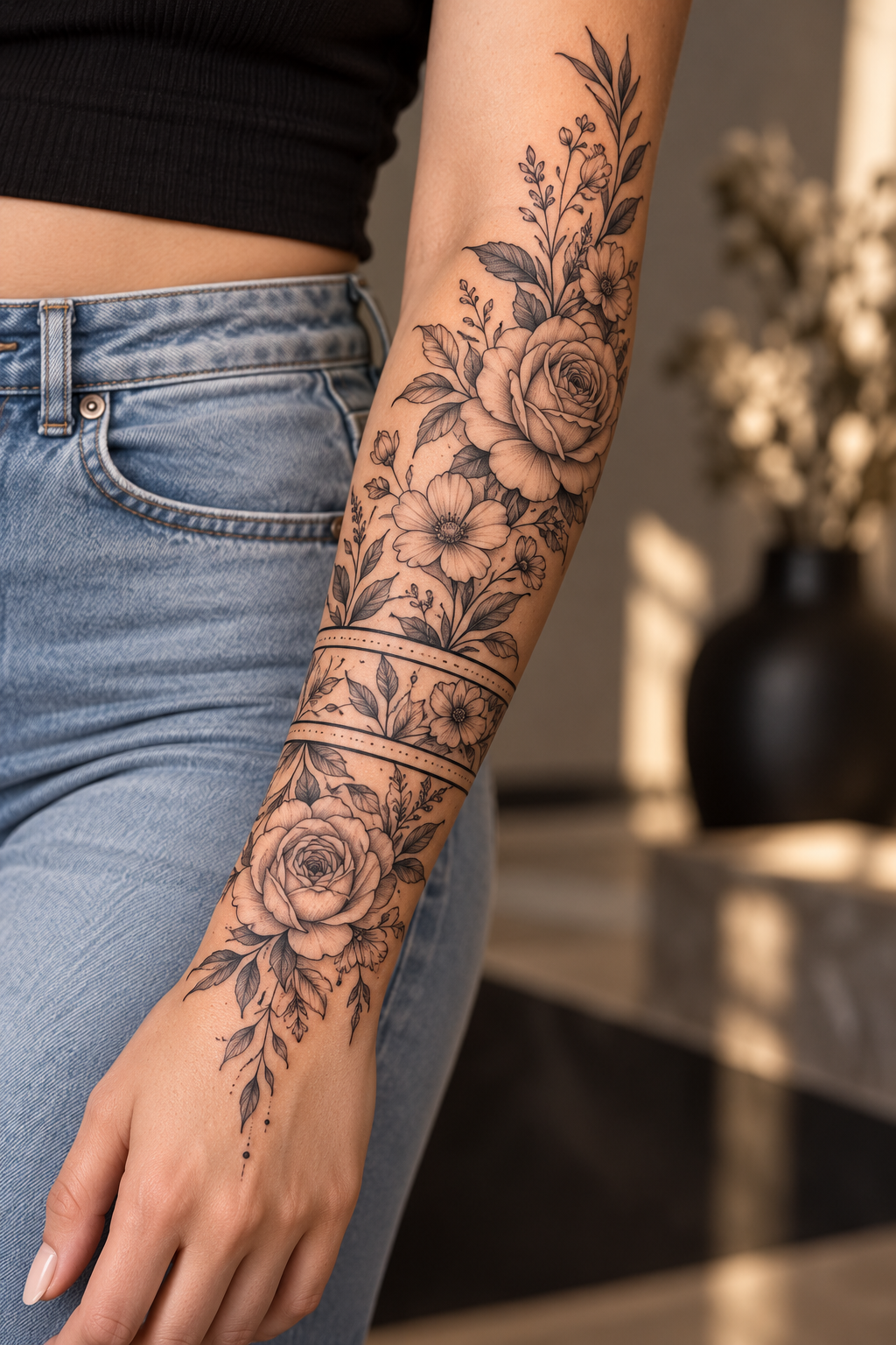 Rose Sleeve floral tattoo sleeves idea