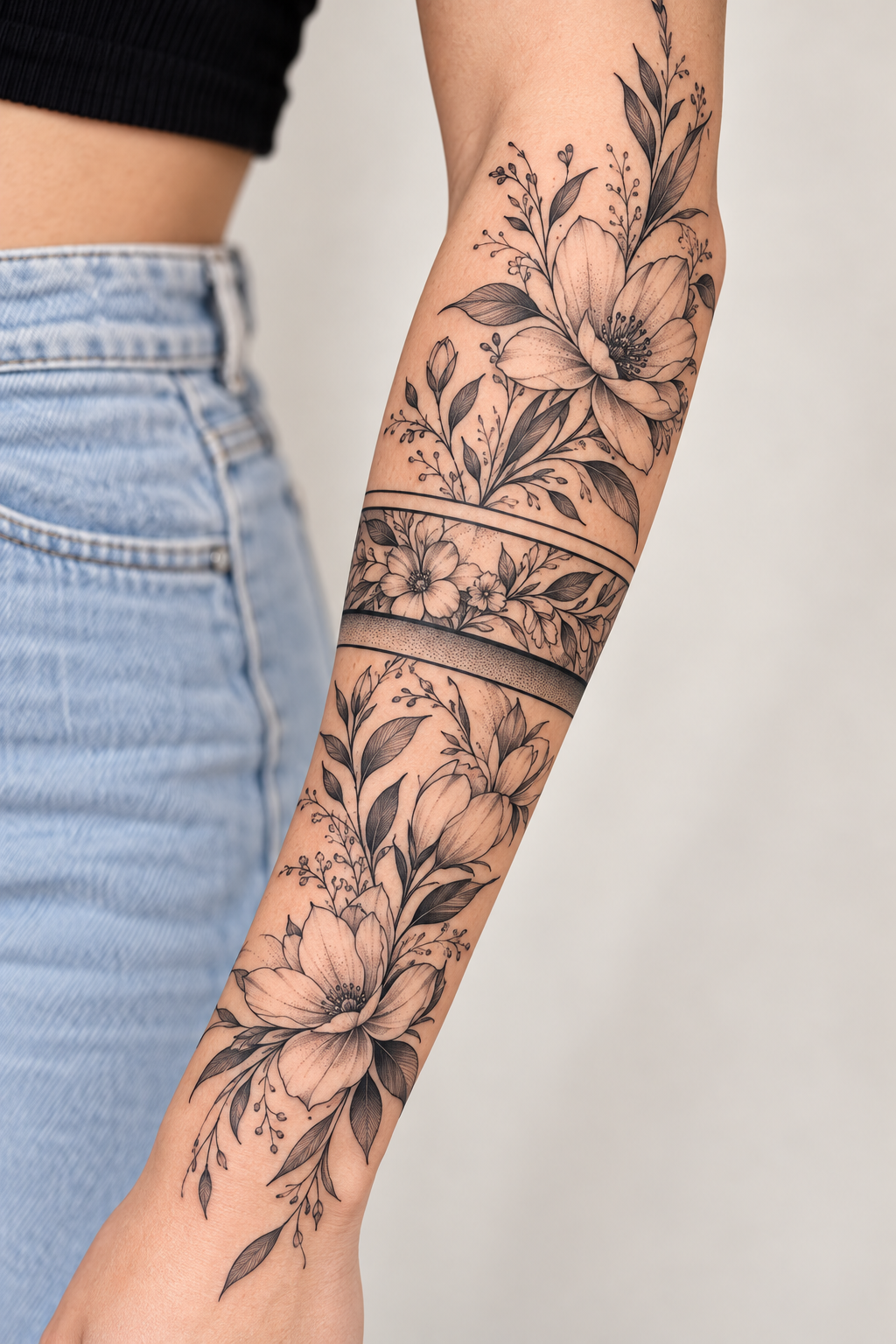 Botanical Half Sleeve floral tattoo sleeves idea
