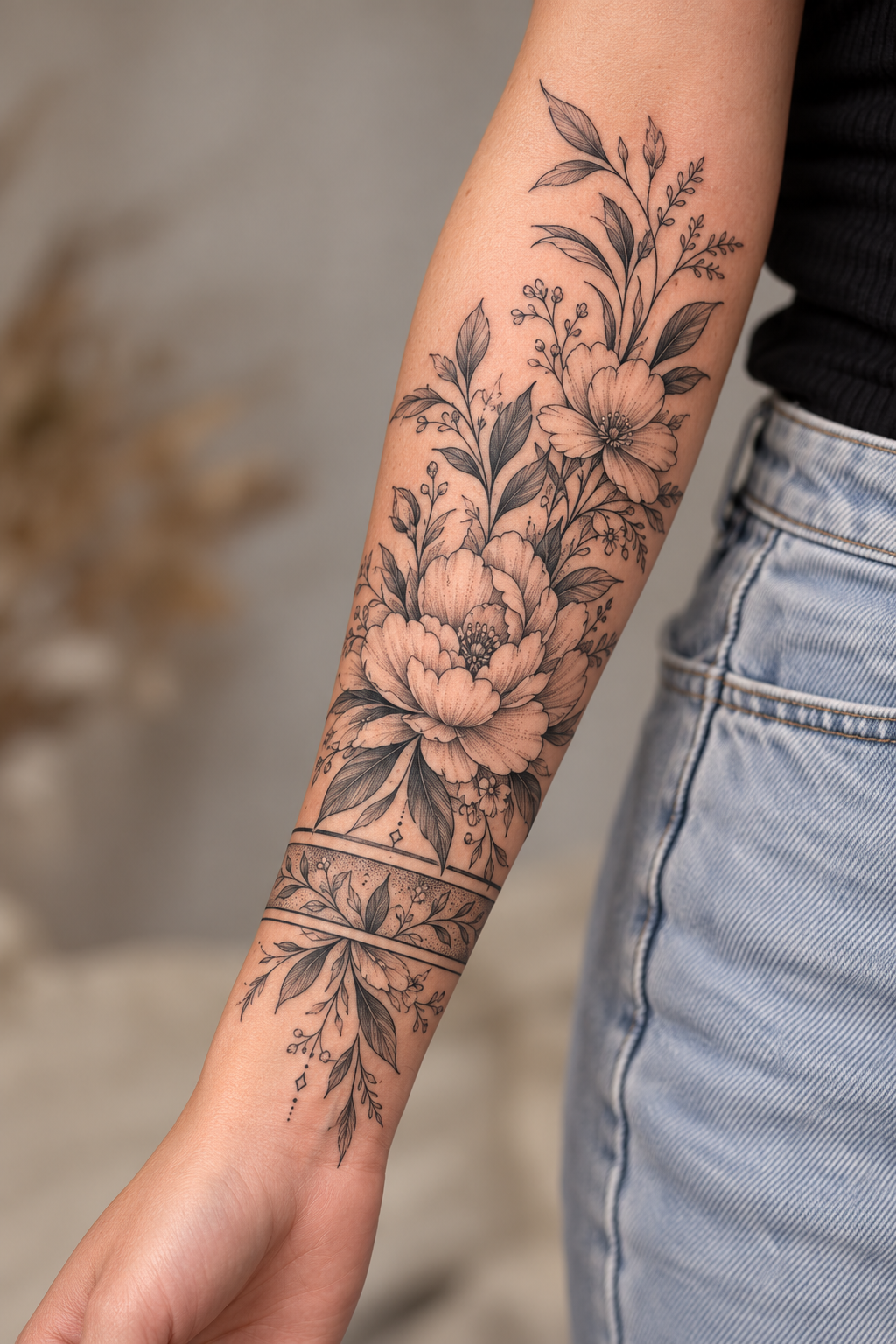 Personal Flower Sleeve floral tattoo sleeves idea