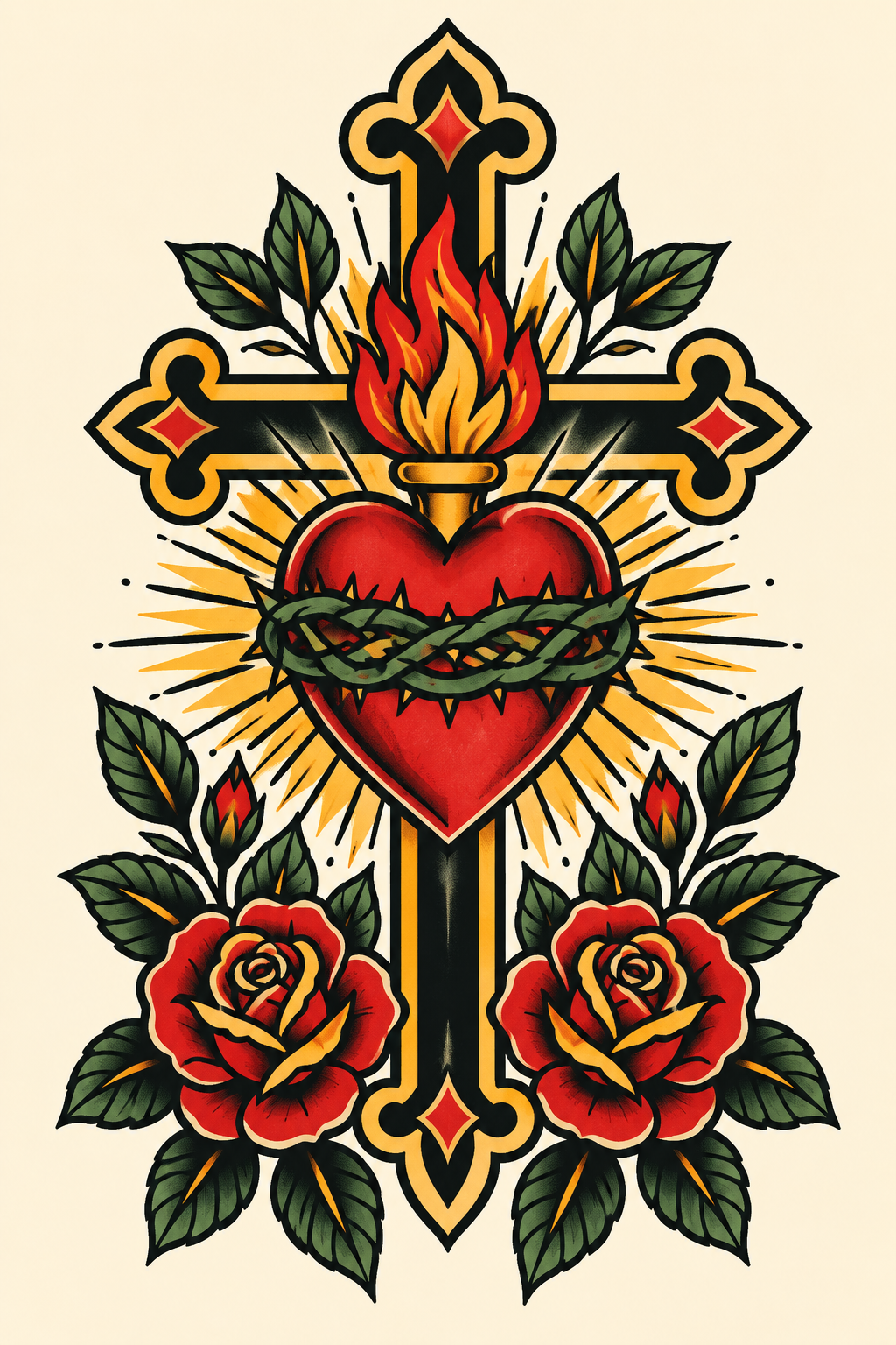 Sacred-heart-Christian-tattoo-concept