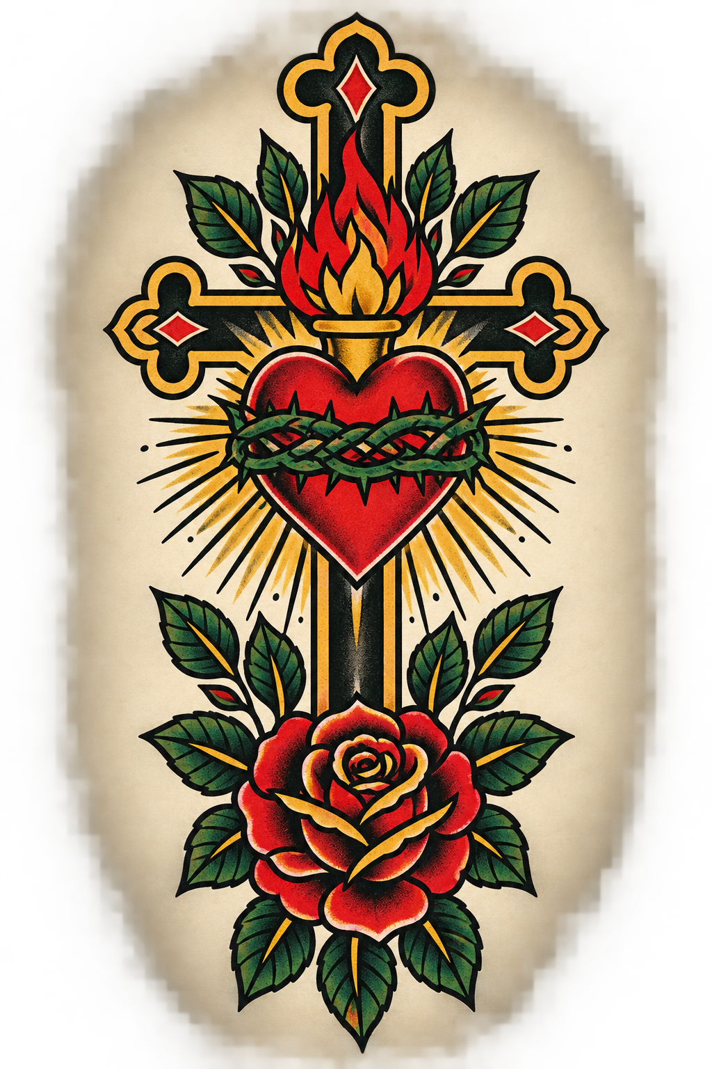 Flaming-heart-Christian-tattoo-concept