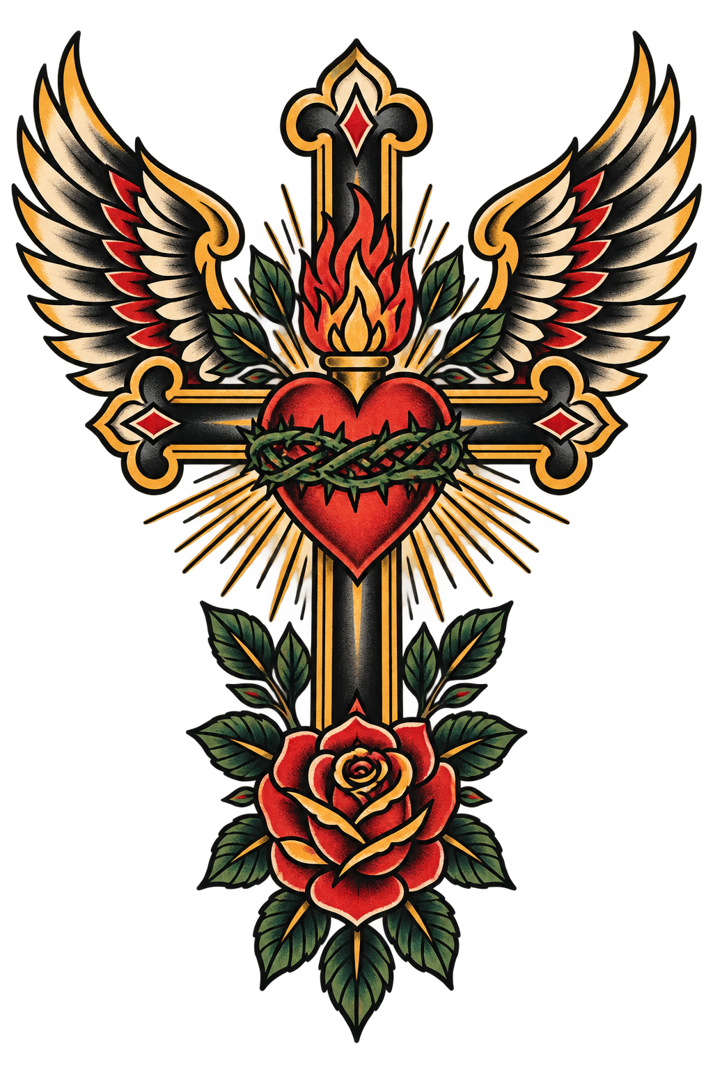 Winged-cross-Christian-tattoo-concept