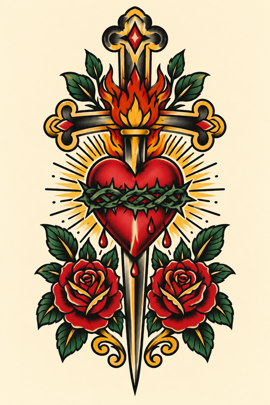 Heart-and-dagger-Christian-tattoo-concept