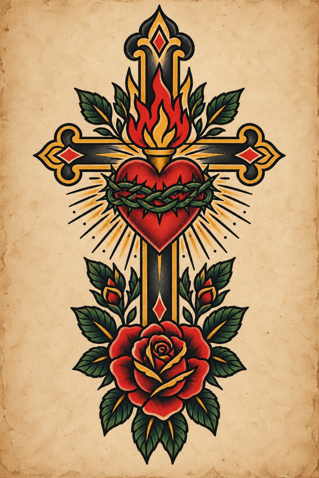 Gothic-cross-Christian-tattoo-concept