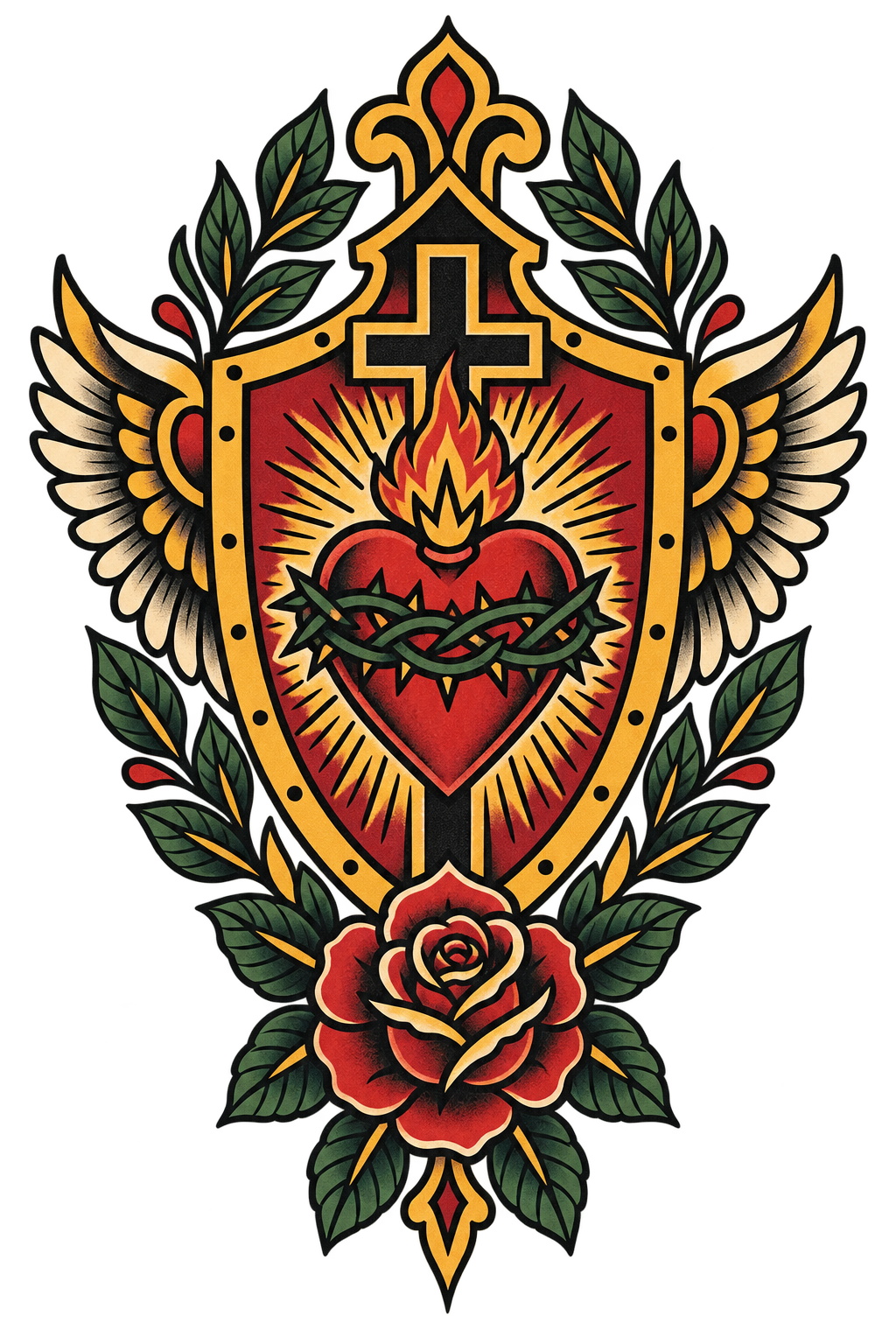 Upper-arm-shield-Christian-tattoo-concept