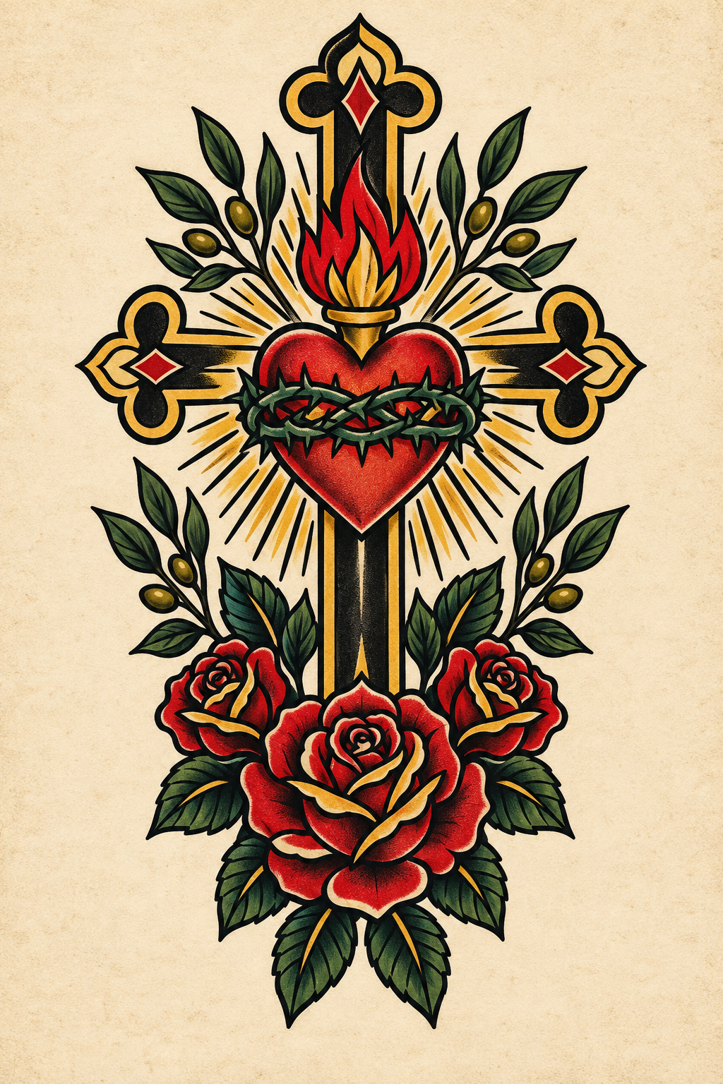Vintage-devotional-pair-Christian-tattoo-concept