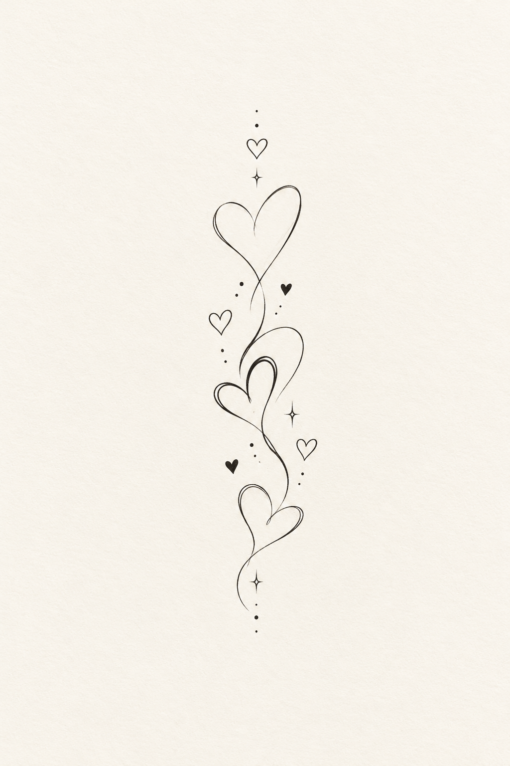 Tiny hearts small tattoos for women illustration