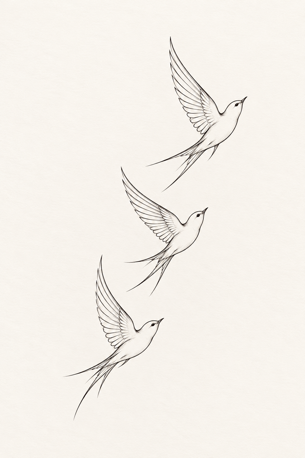 Minimalist birds small tattoos for women illustration