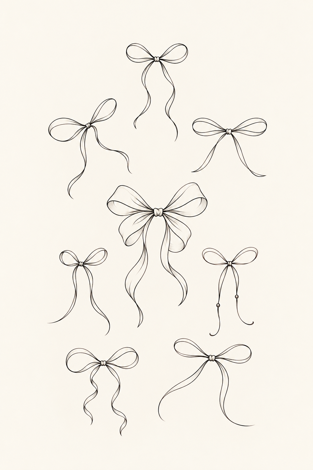 Dainty bows small tattoos for women illustration