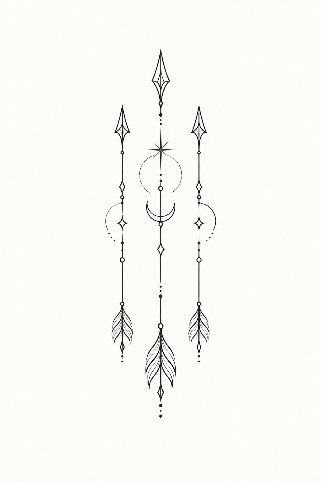 Simple arrows small tattoos for women illustration