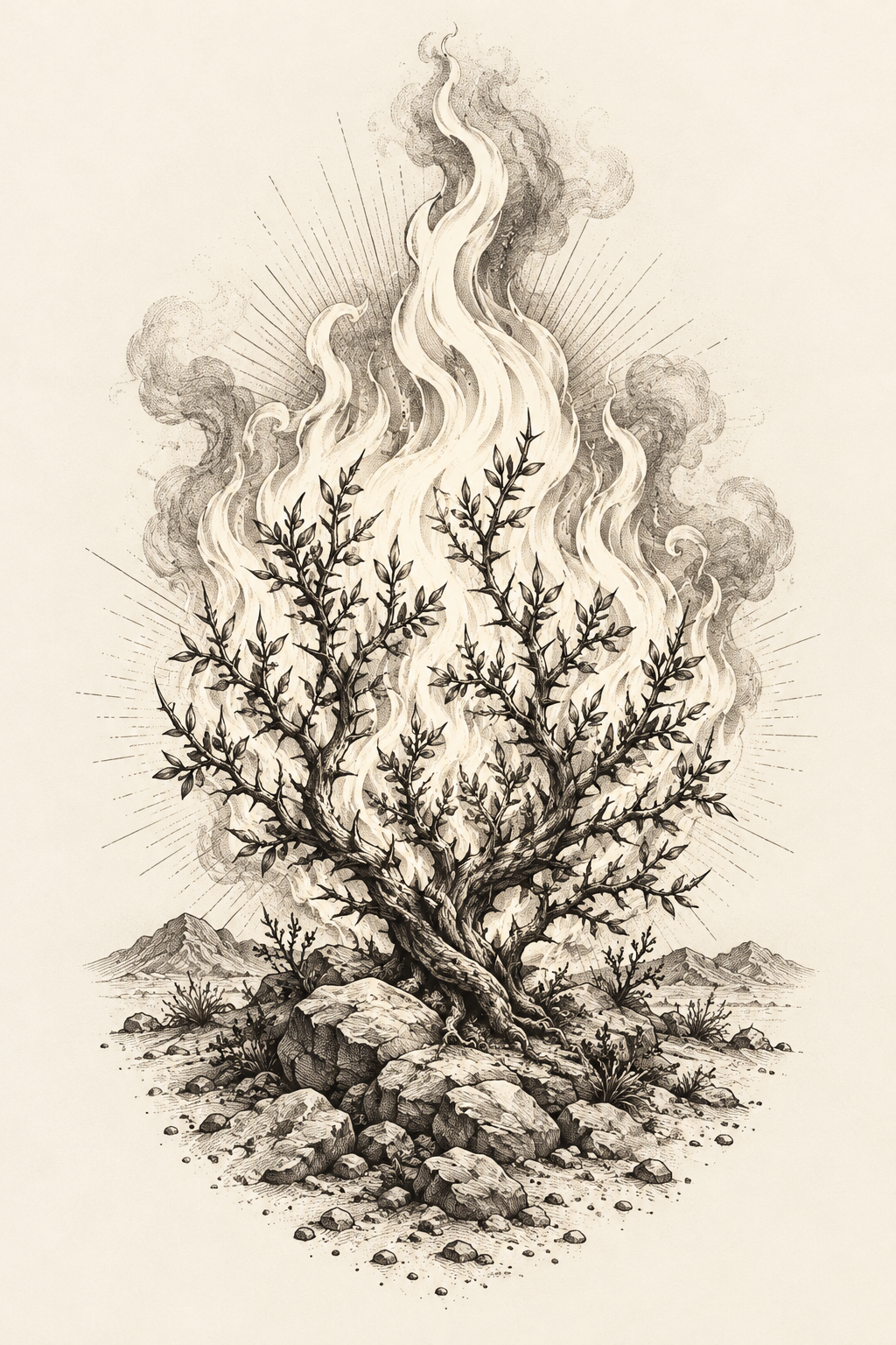 Burning Bush on the inner wrist engraving inspired biblical tattoos concept