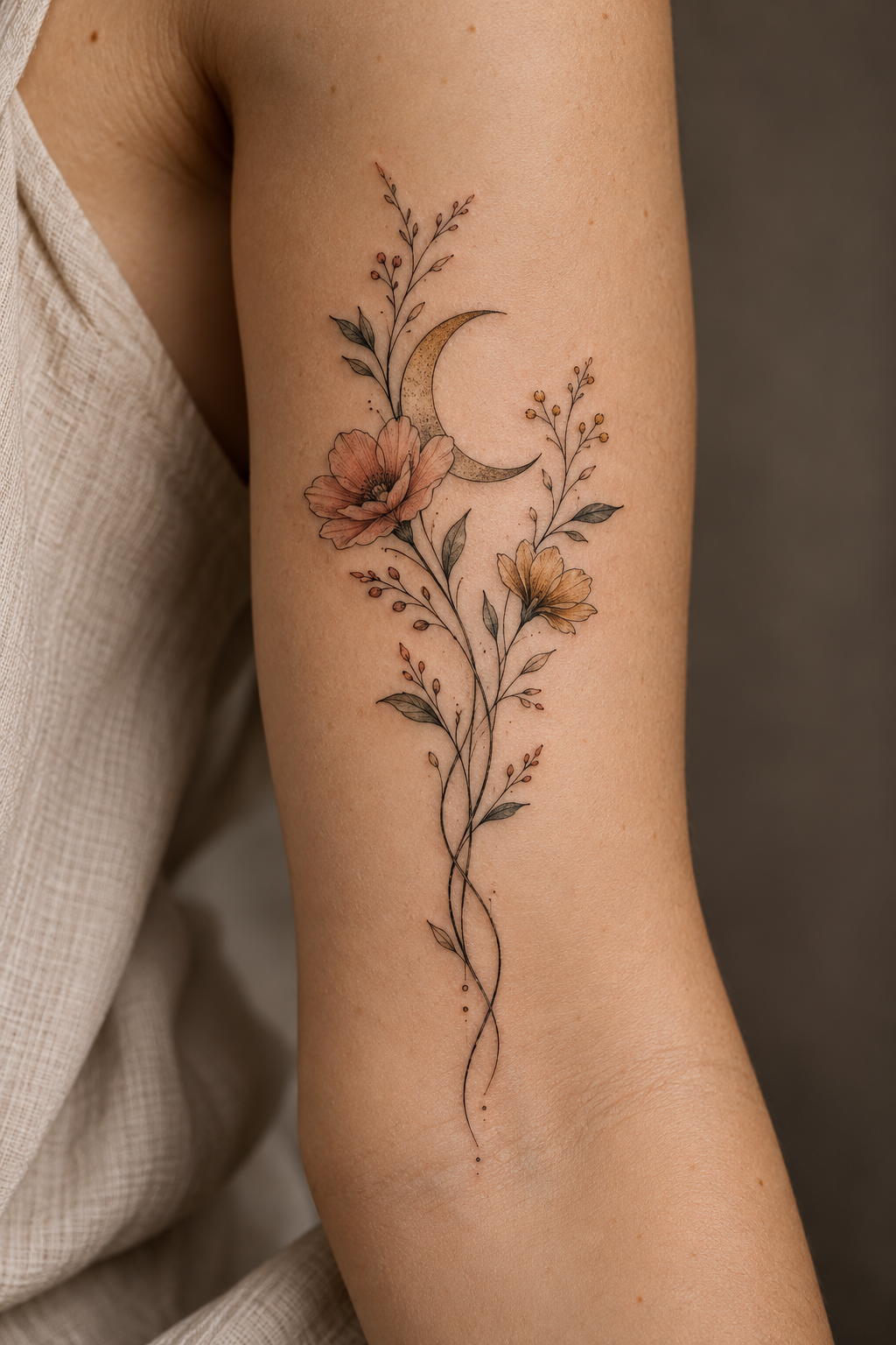 Geometric triangle collarbone mother and daughter tattoo idea