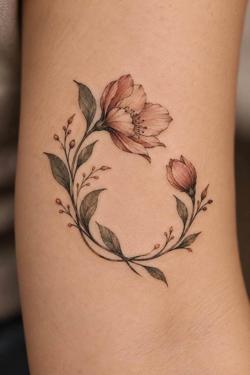 Small crescent moon shoulder mother and daughter tattoo idea