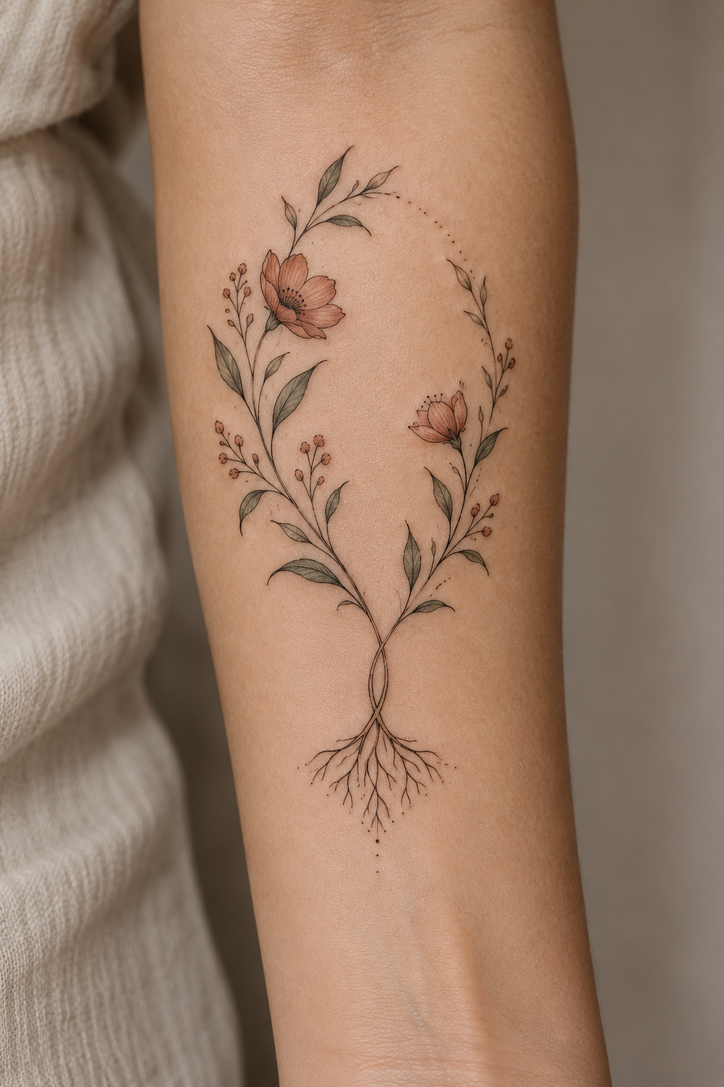 Nautical anchor upper-arm mother and daughter tattoo idea