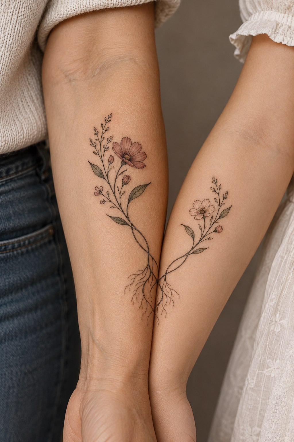 Fingerprint heart collarbone mother and daughter tattoo idea