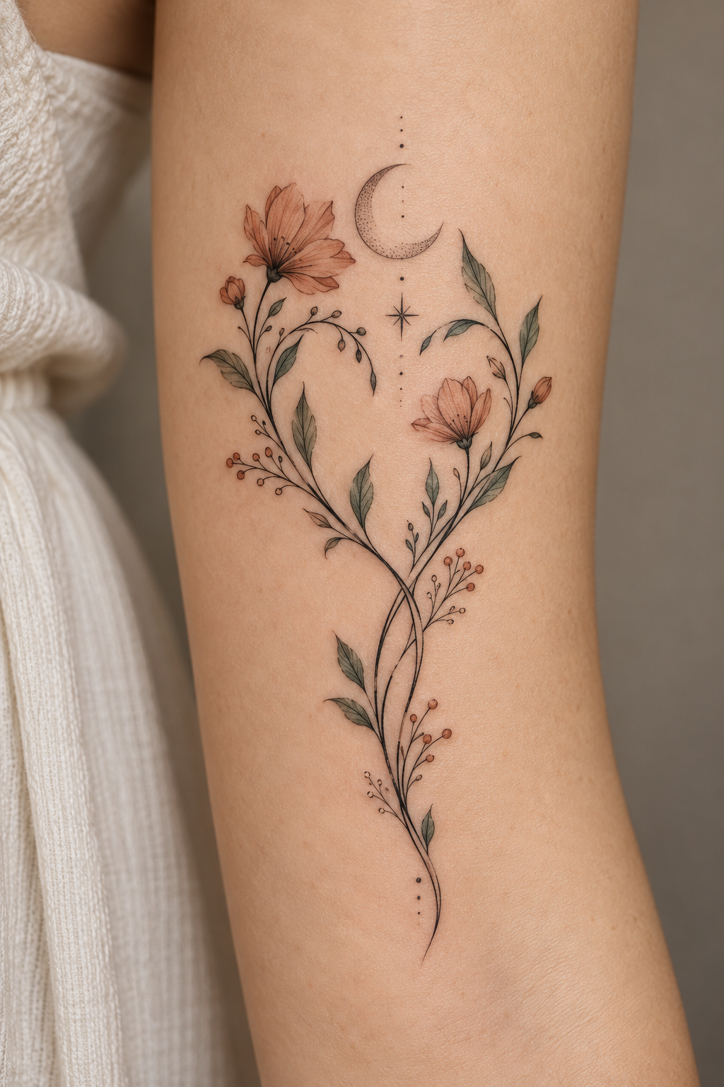 Tiny geometric diamond behind-ear mother and daughter tattoo idea