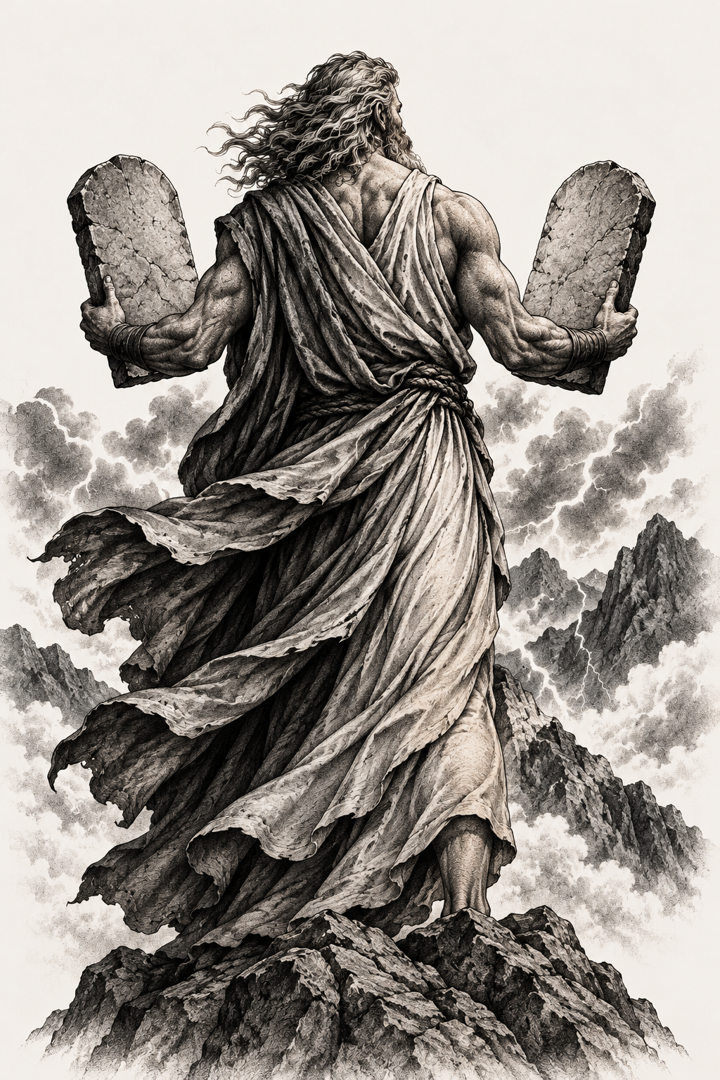 Full back tattoo of biblical angels