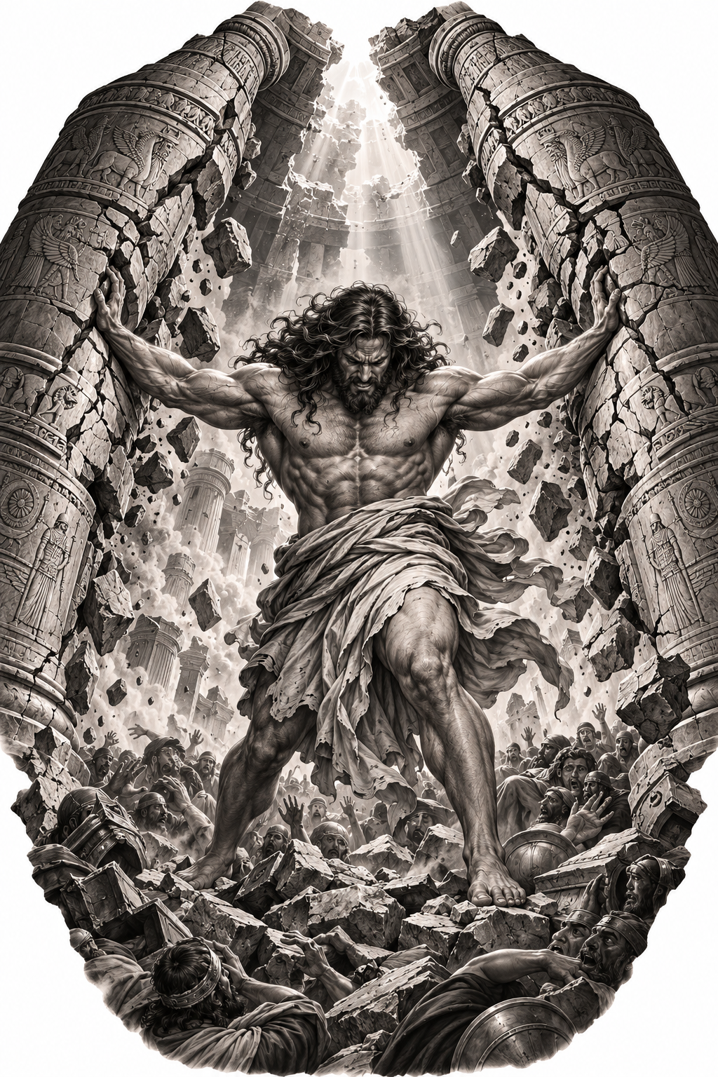 full back tattoos built around a central jesus image