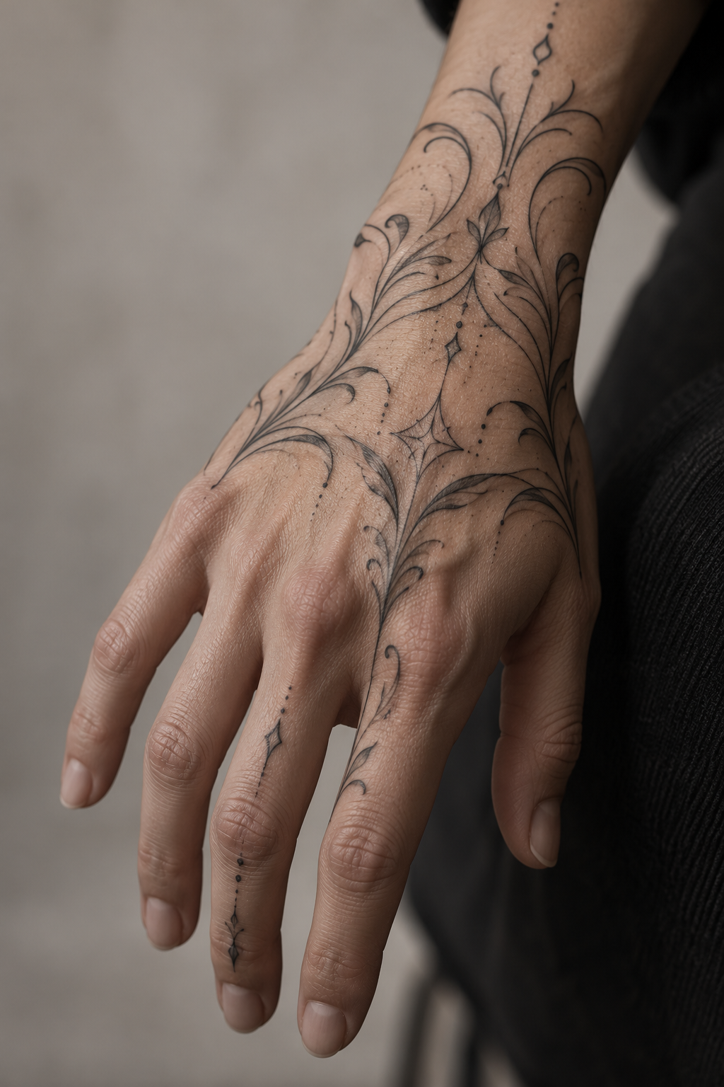 Delicate hand tattoos for women idea 3