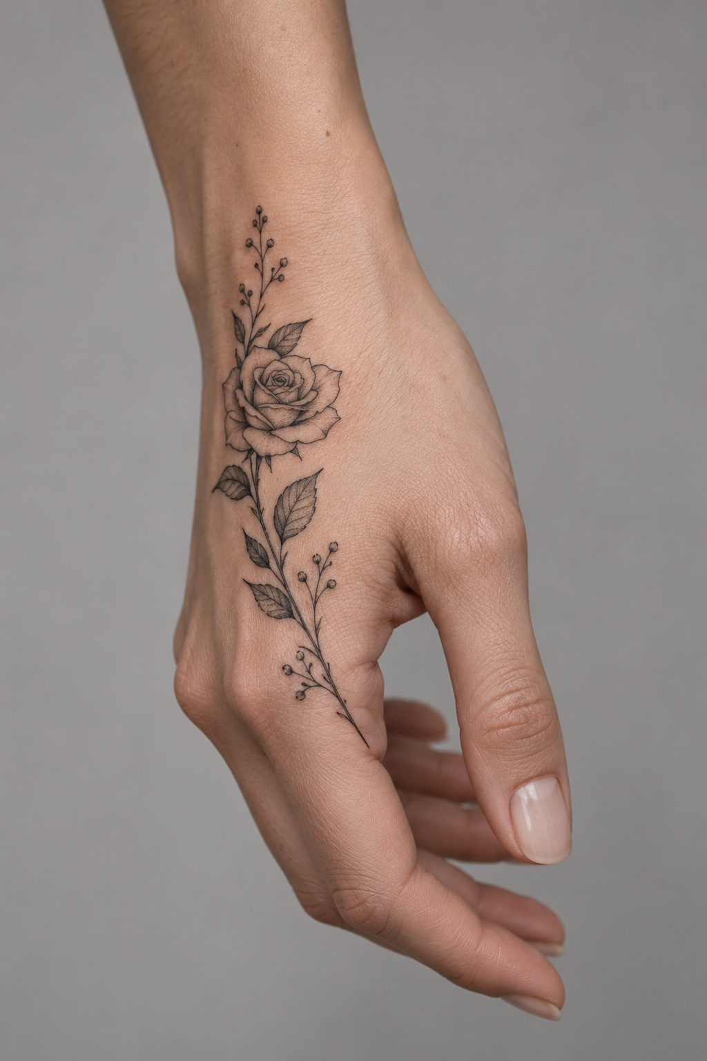 Delicate hand tattoos for women idea 4