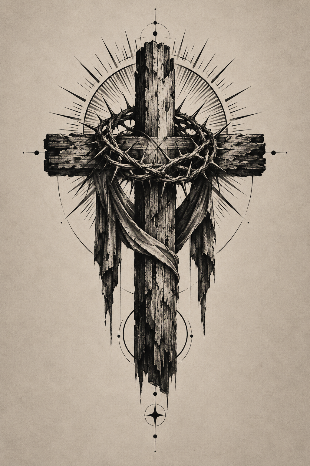 Crucifix in Blackwork blackwork Christian tattoo idea