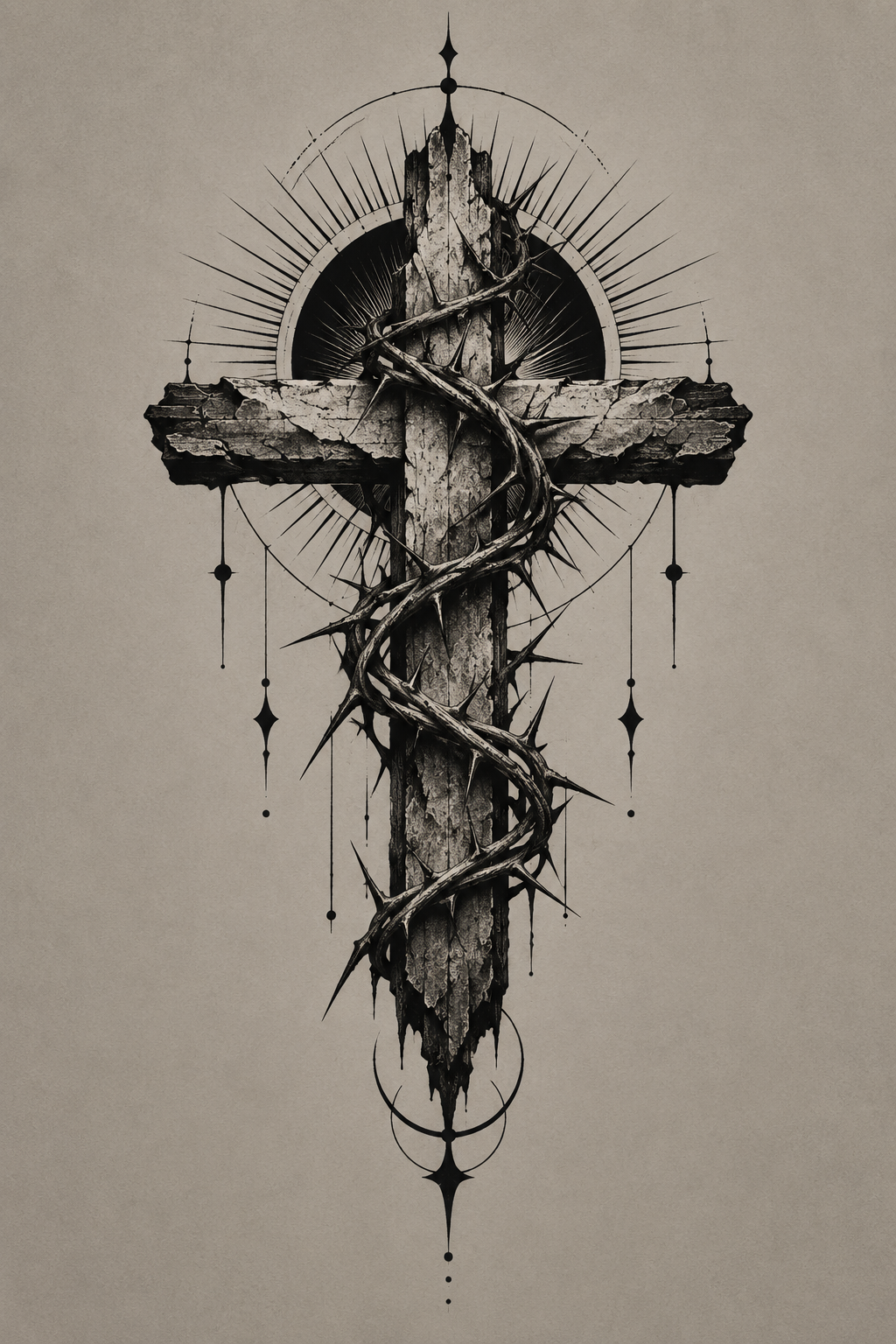 Saint Michael blackwork Christian tattoo idea