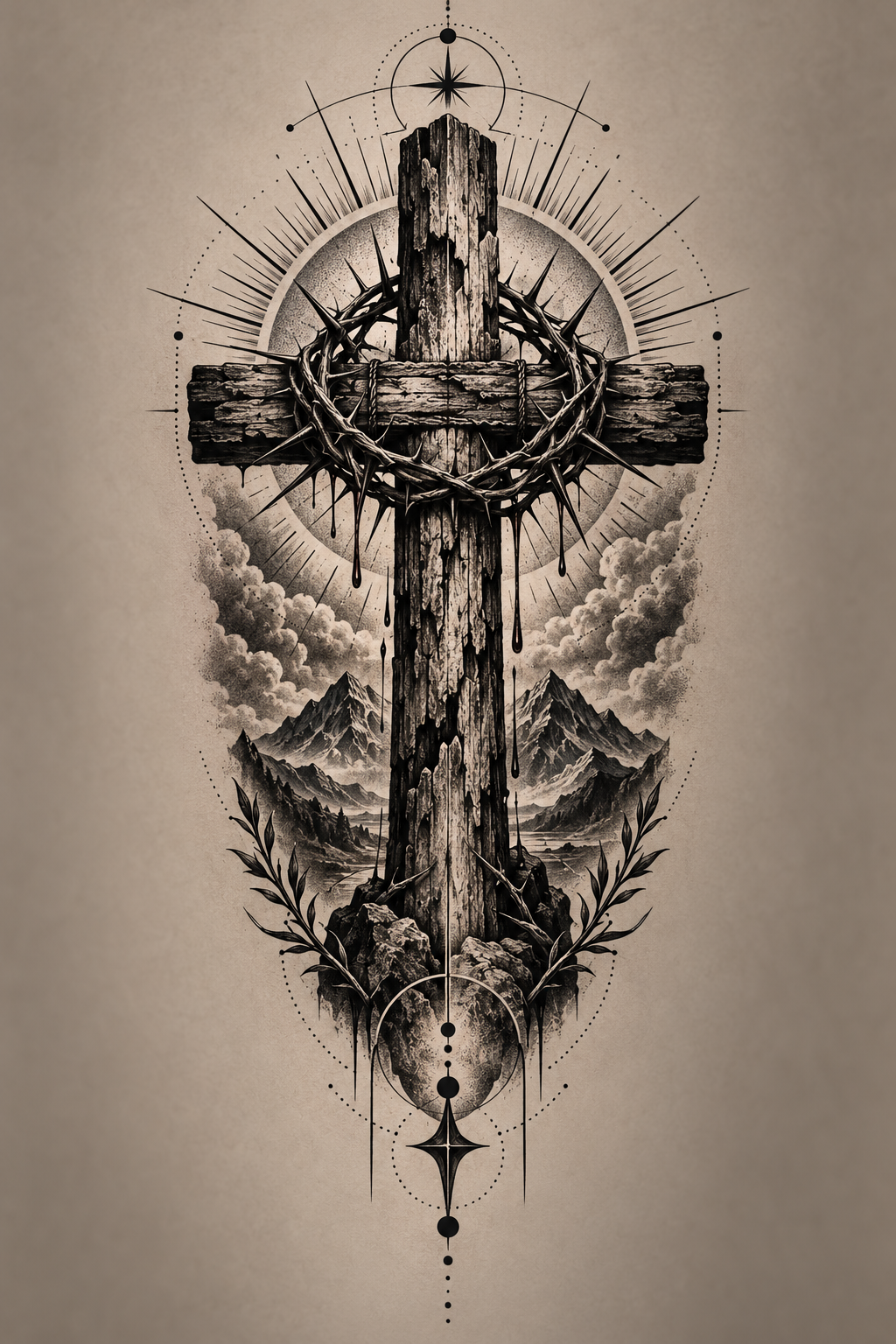 Winged Skull blackwork Christian tattoo idea