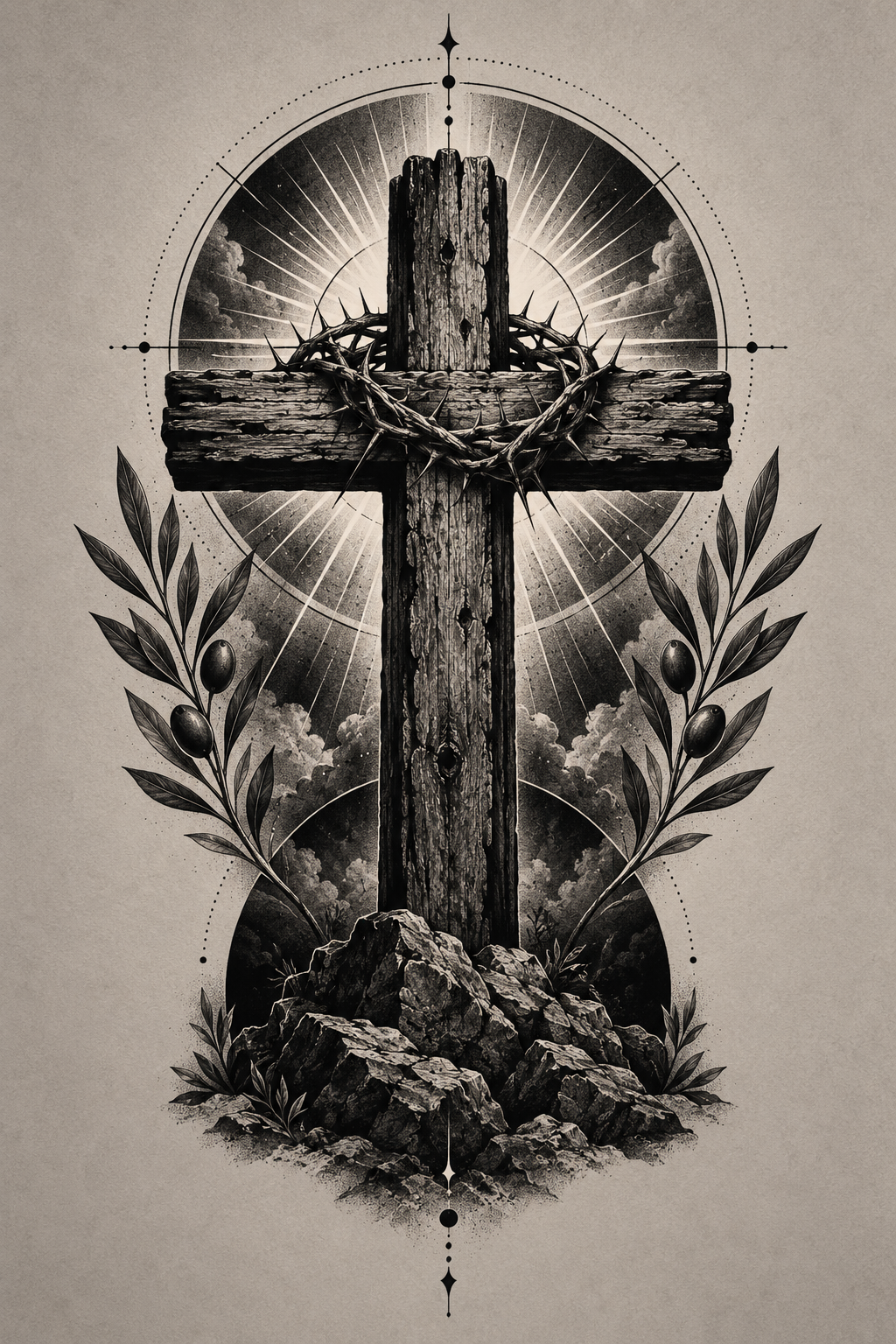 Dark Angel blackwork Christian tattoo idea