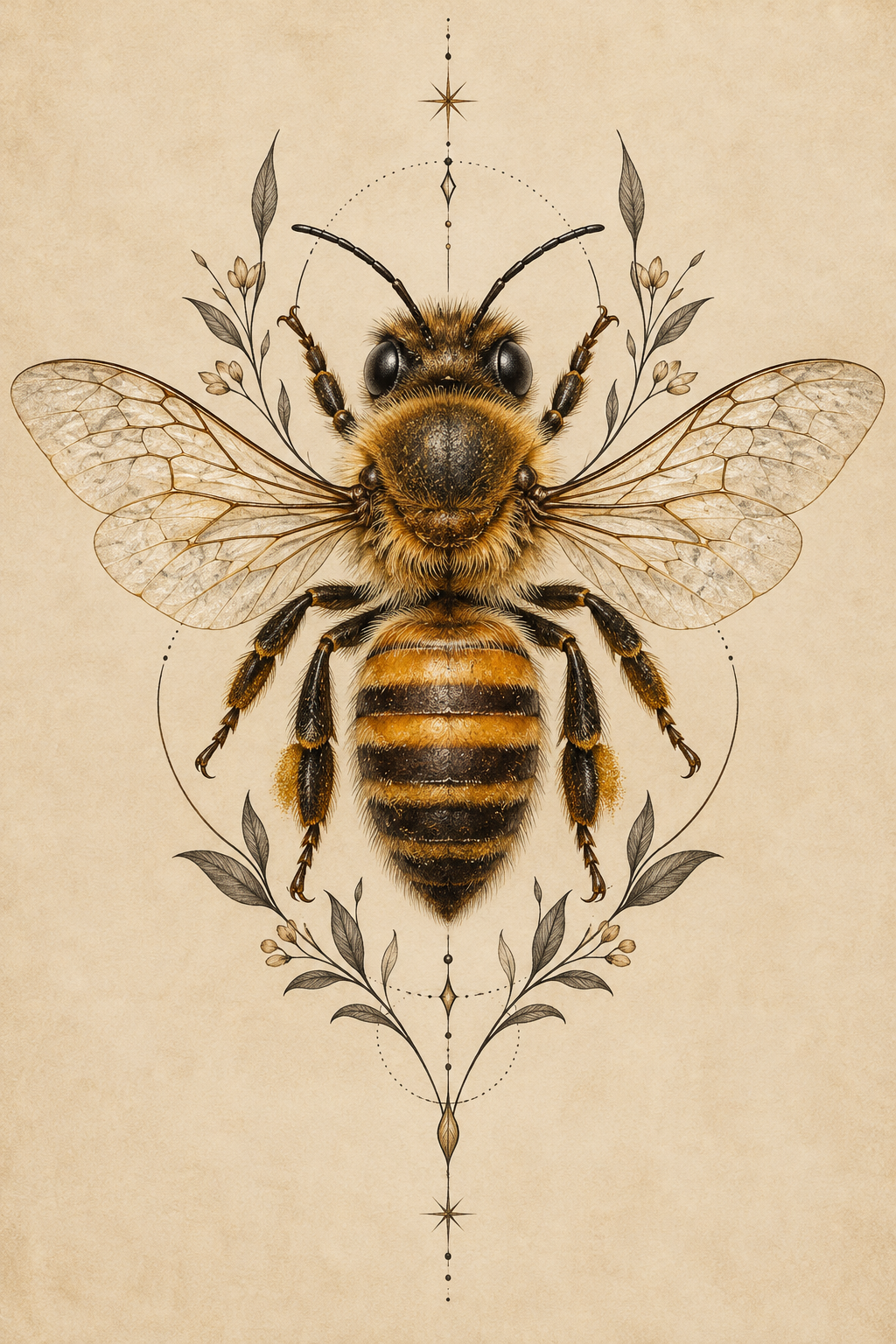 Realistic honey bee tattoo ideas: idea 1