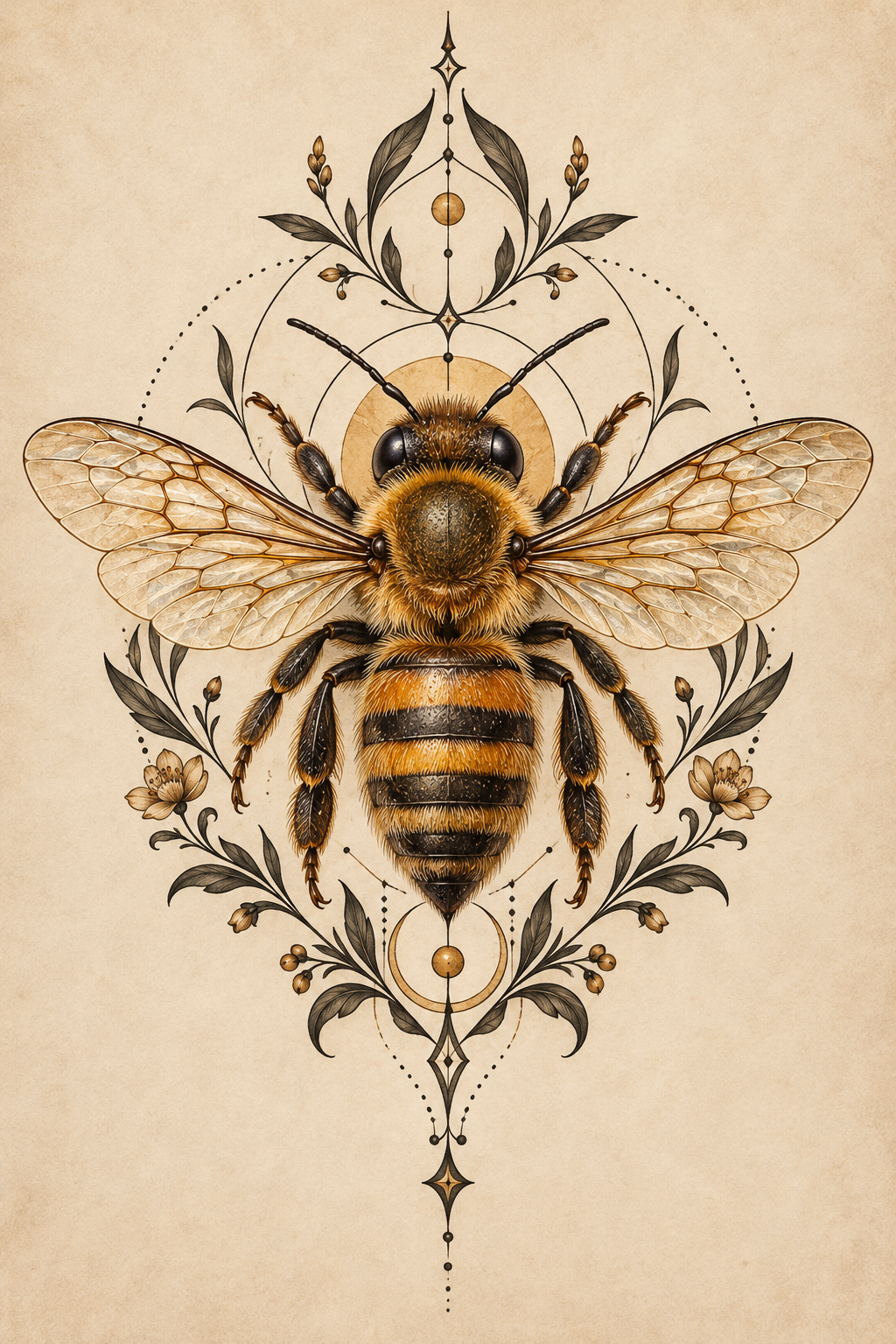Realistic honey bee tattoo idea 3