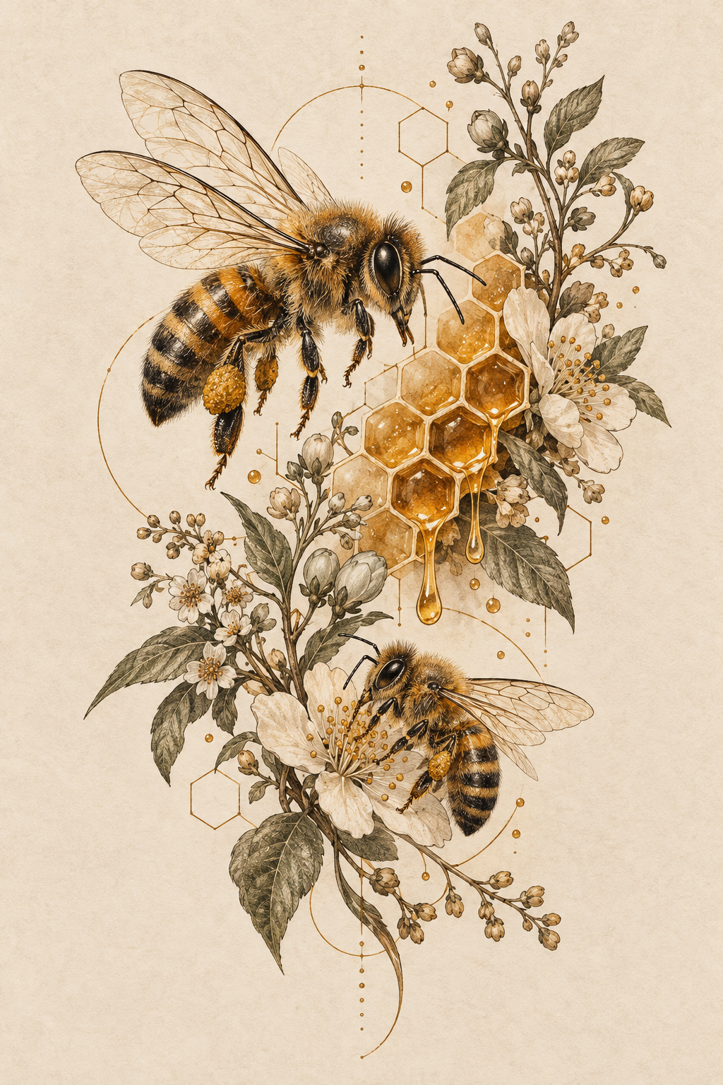 Realistic honey bee tattoo idea 13
