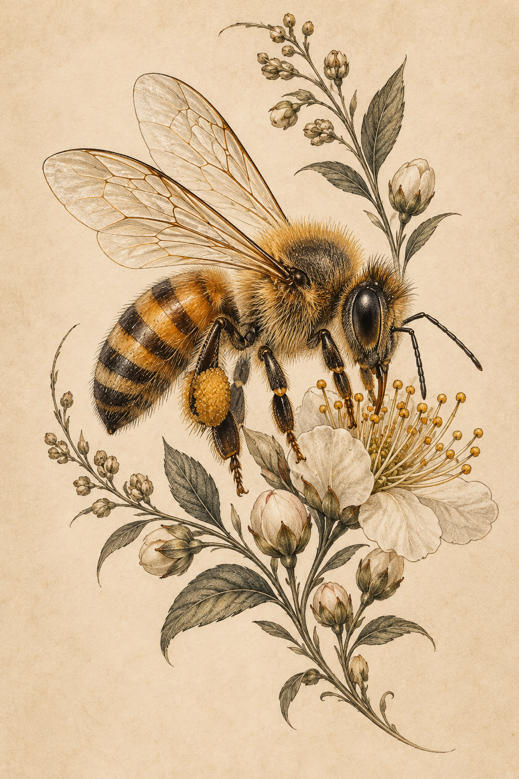 Realistic honey bee tattoo idea 15
