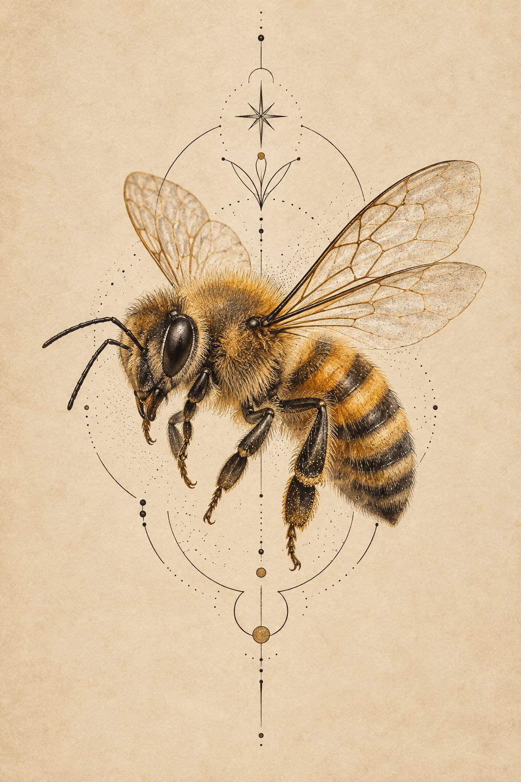 Realistic honey bee tattoo idea 20